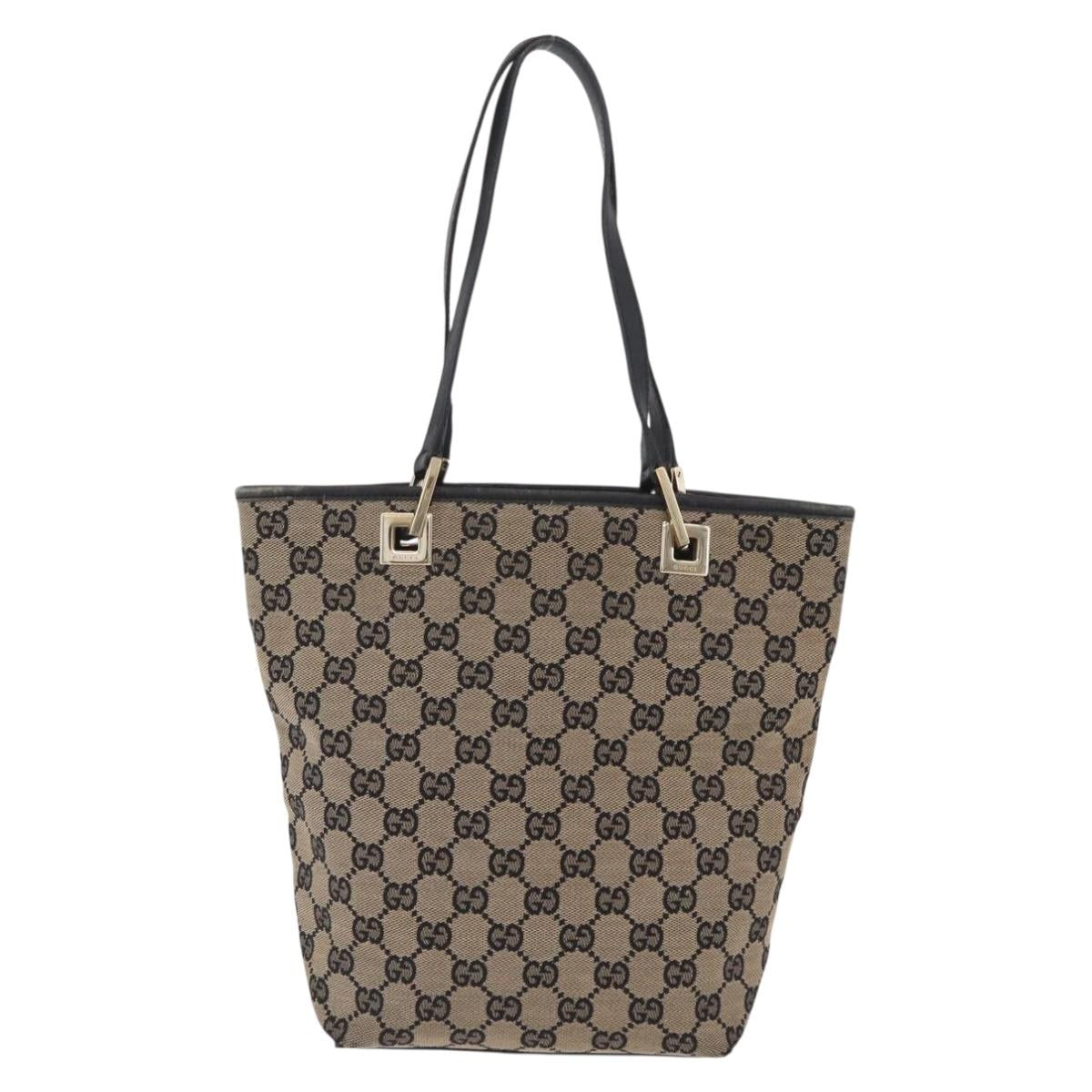Gucci Tan and Black Monogram Mini Tote