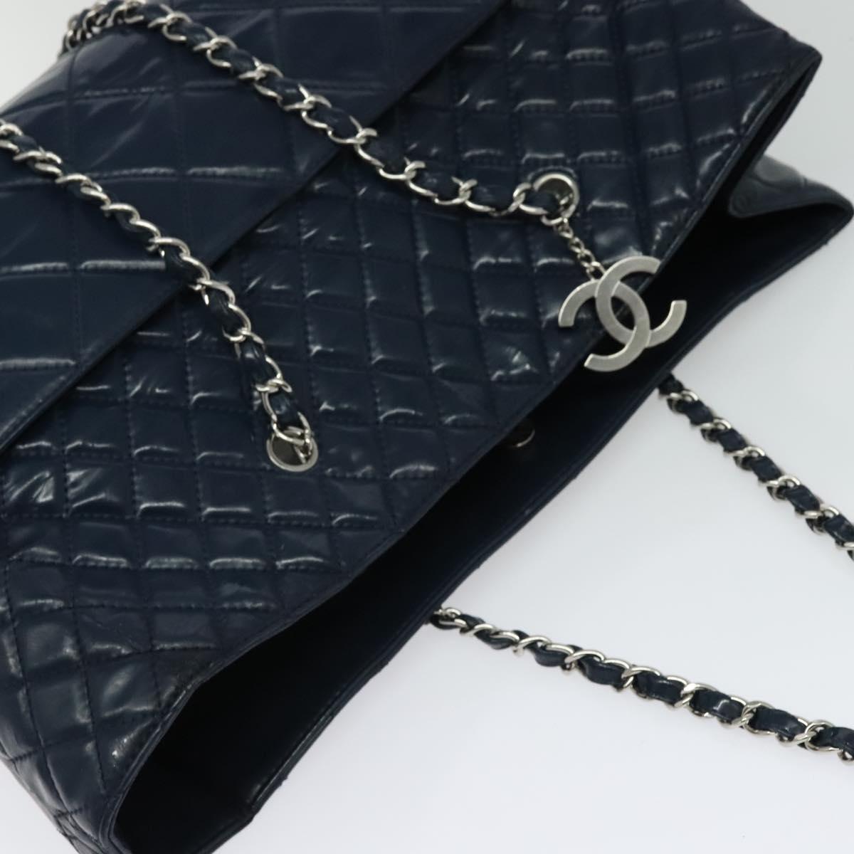 Chanel Navy Patent Leather Tote