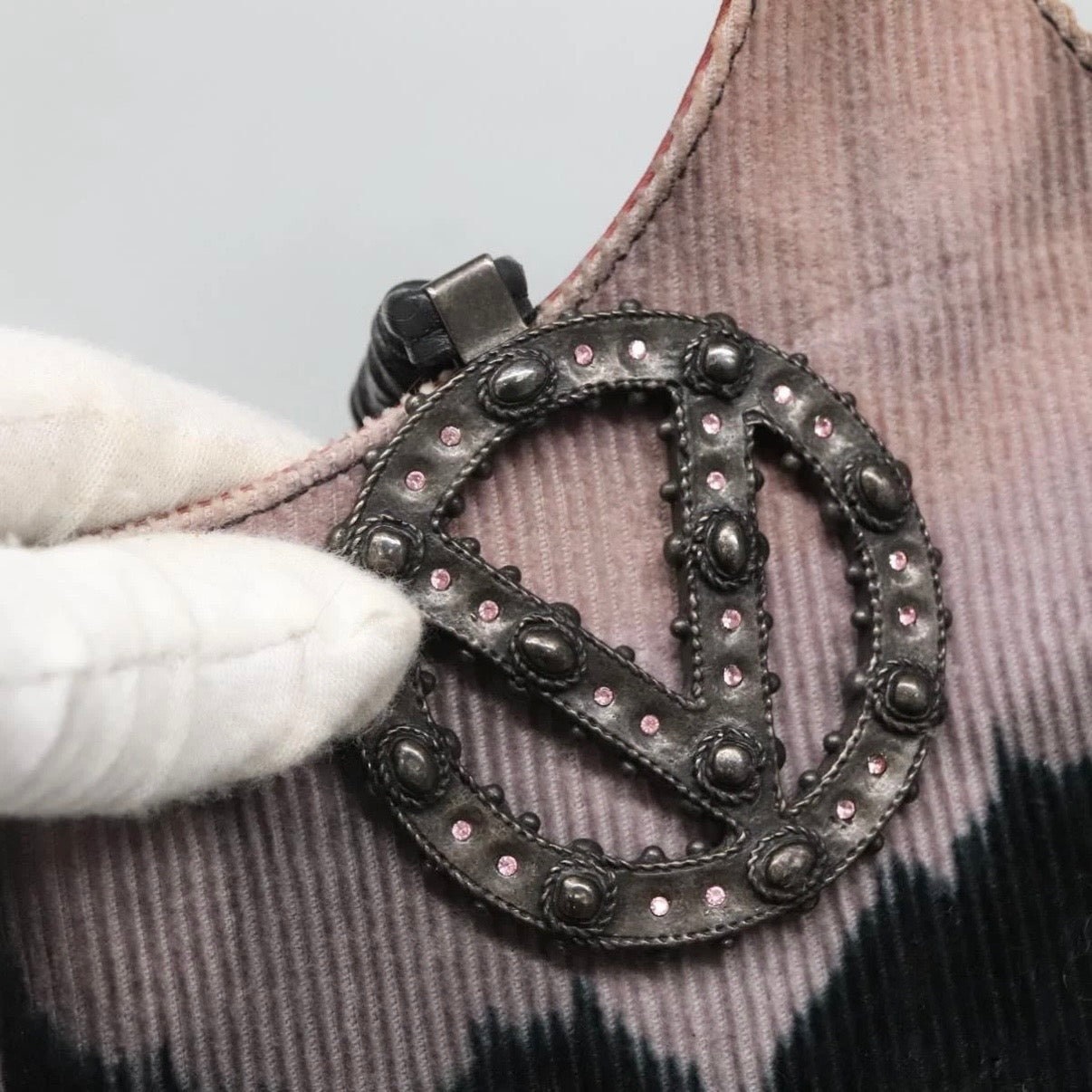 Valentino Corduroy Flower Printed Handbag