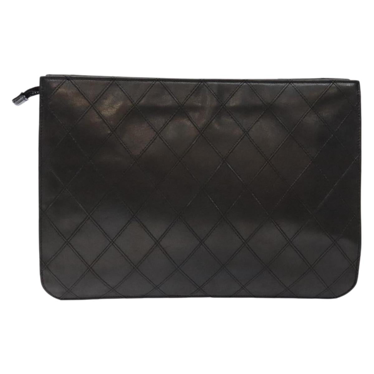 Chanel Black Leather Clutch