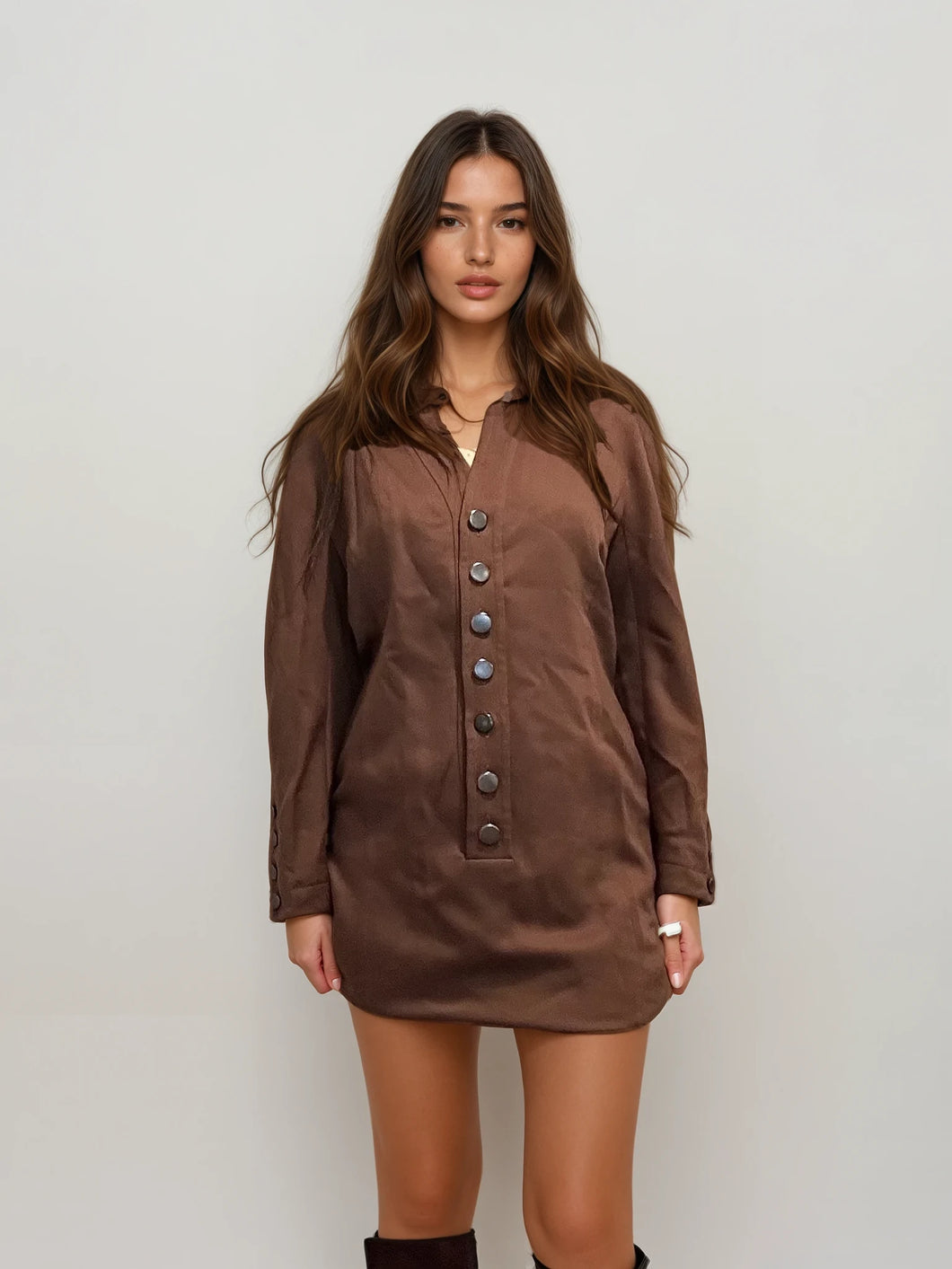 Ysl Brown Mini Dress