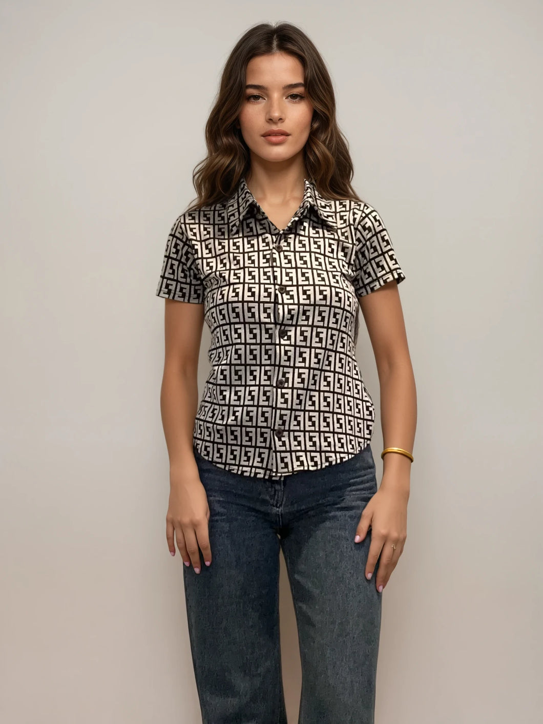 Fendi Monogram Button Down