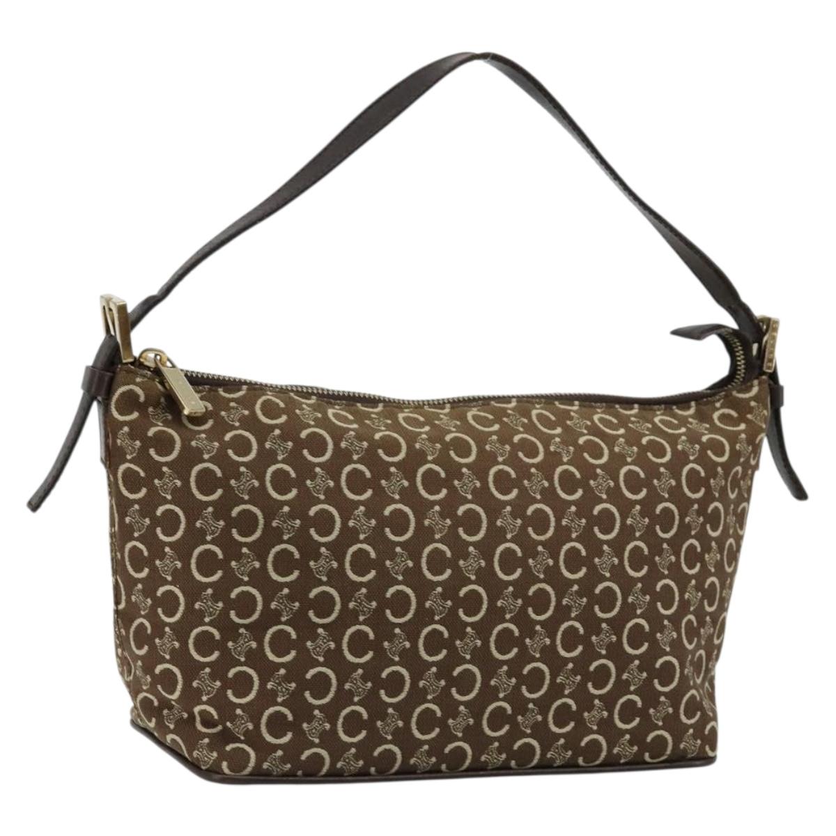 Celine Brown and Cream Monogram Handbag