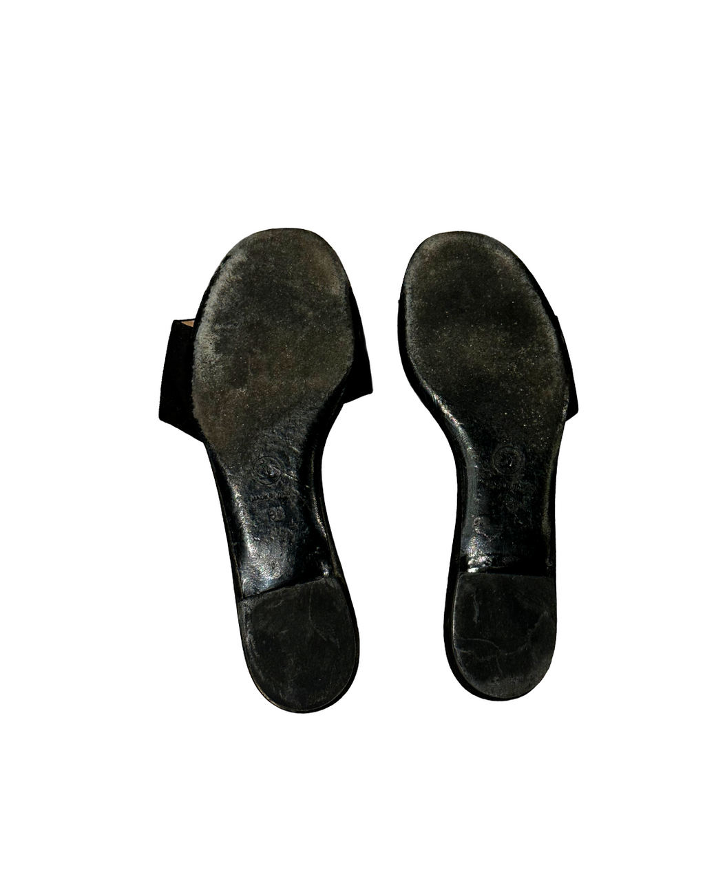 Chanel Black Logo Slides