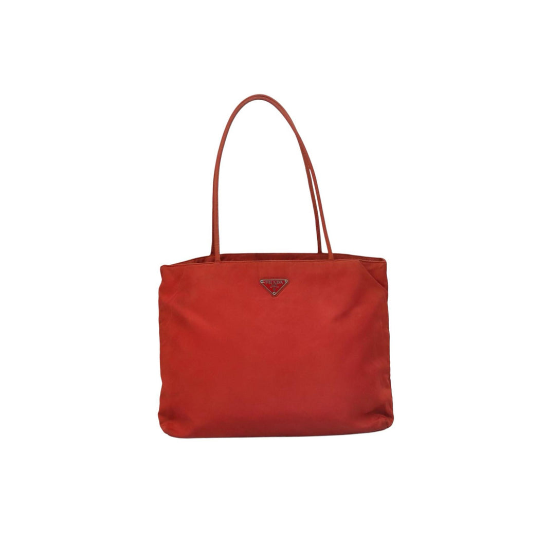 Prada Red Nylon Tote