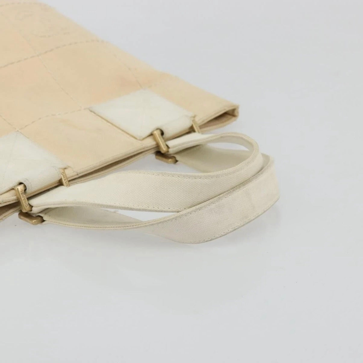 Chanel Cream Canvas Logo Tote