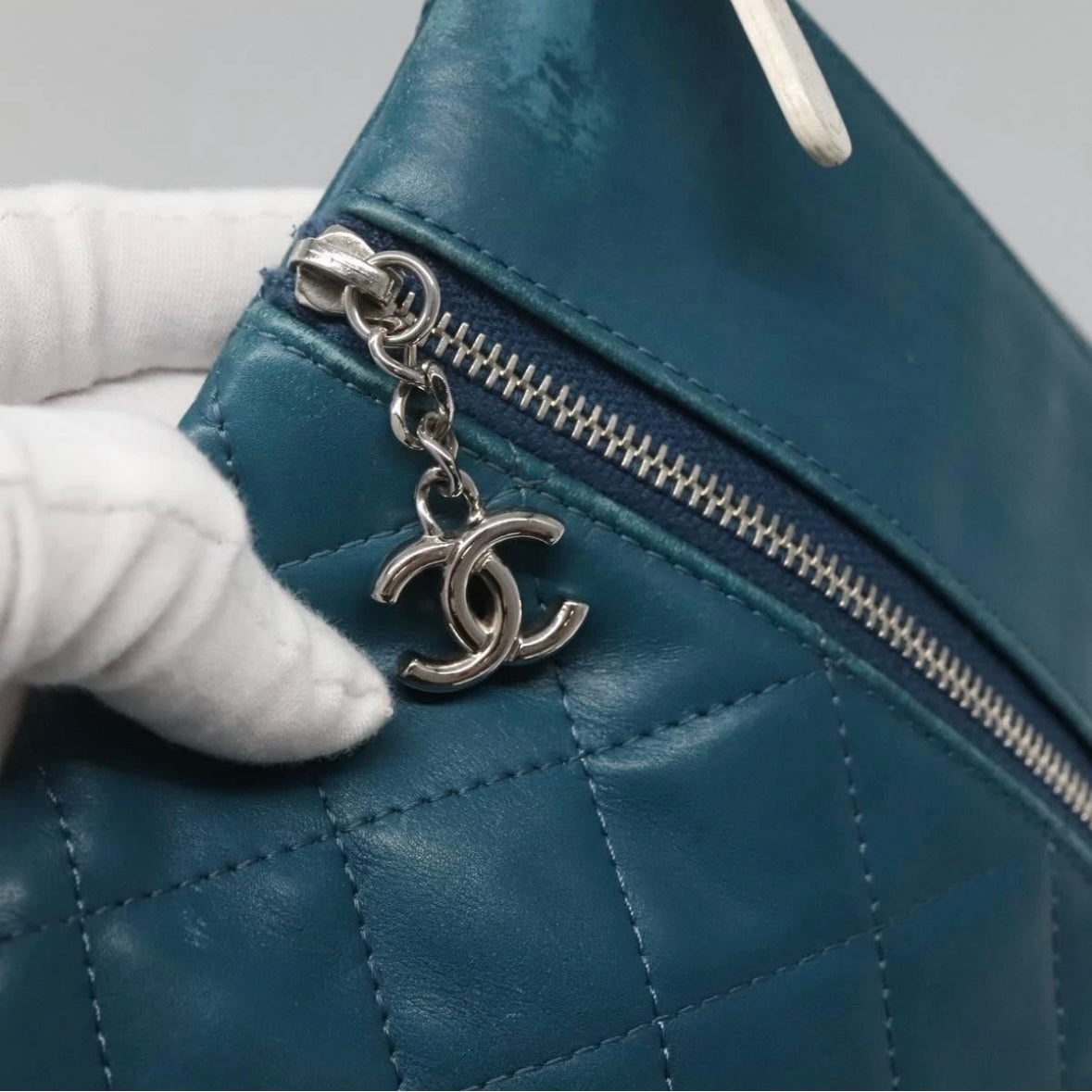 Chanel Blue Leather Clutch