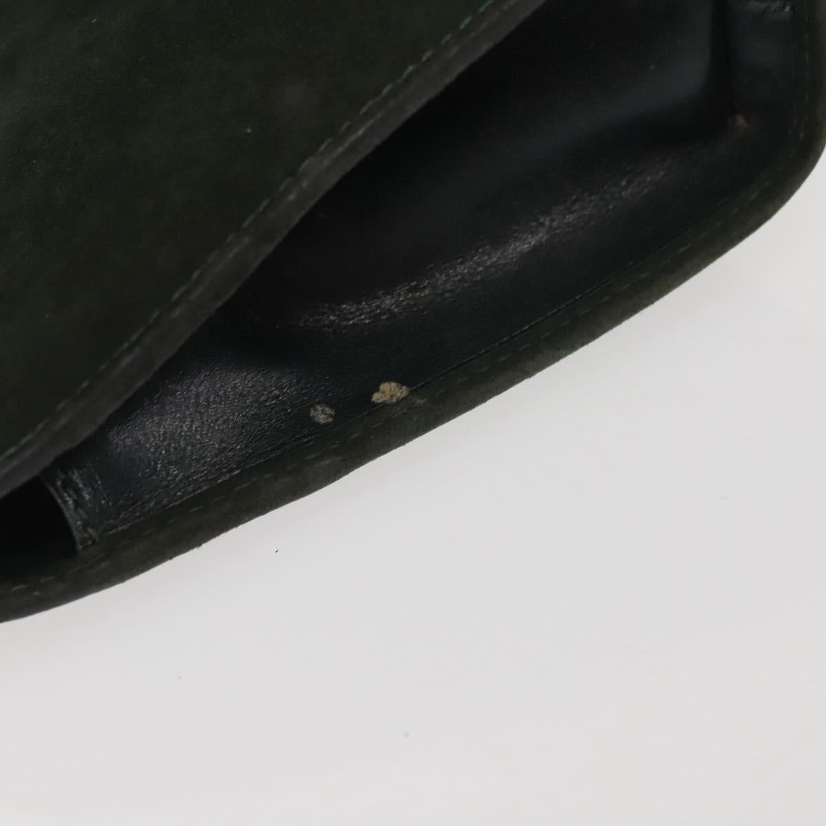 Ferragamo Green Suede Shoulder Bag