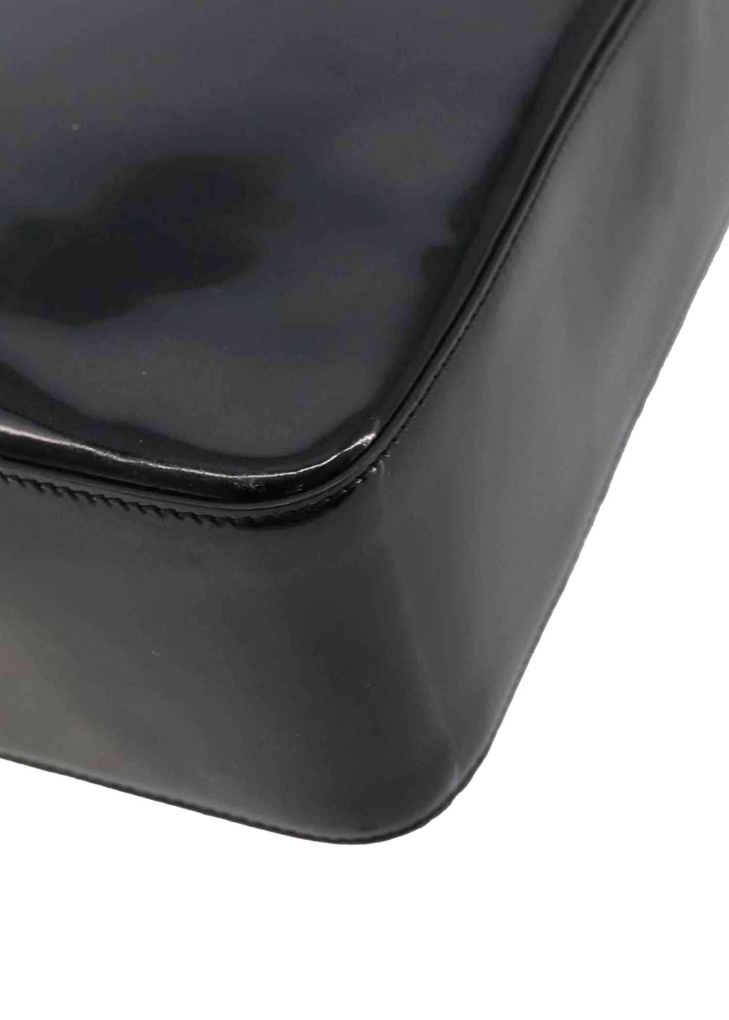 Chanel Black Patent Logo Tote