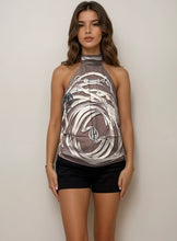 Load image into Gallery viewer, Gucci Grey Monogram Scarf Top

