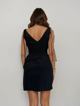 Load image into Gallery viewer, Armani Black Ruched Mini Dress
