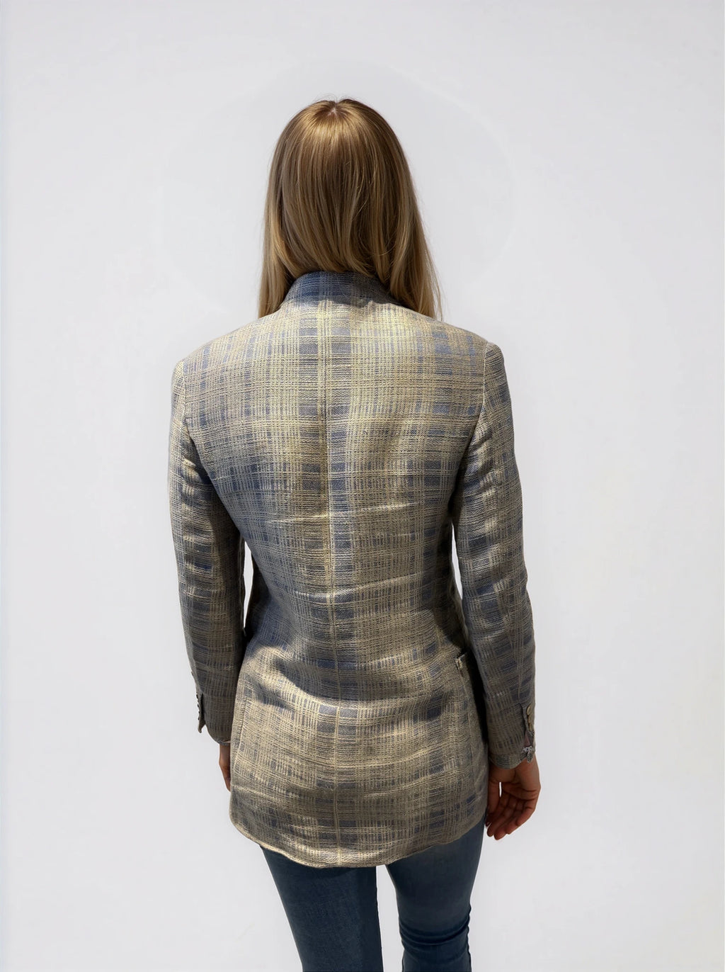 Armani Blue Plaid Blazer