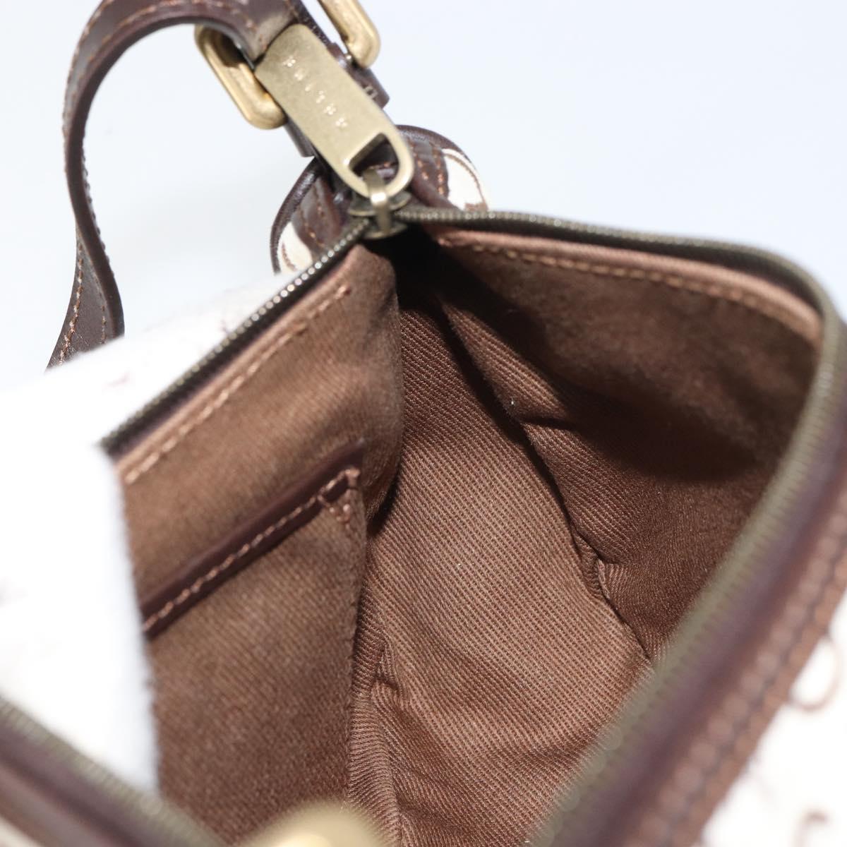 Celine White and Brown Monogram Shoulder Bag