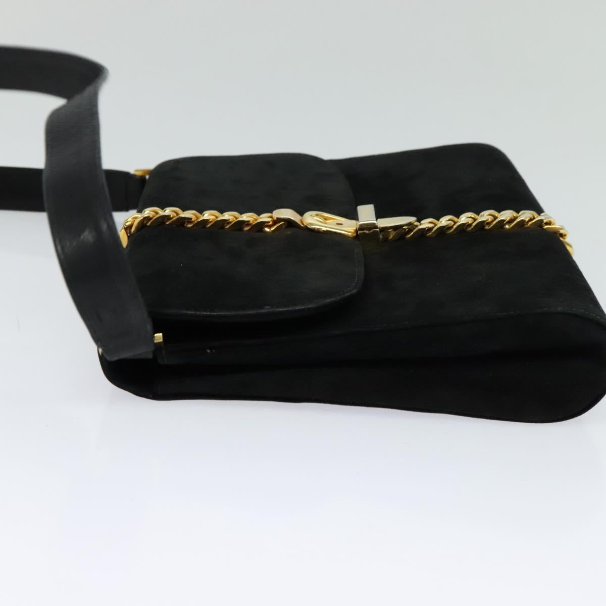 Gucci Black Suede Chain Shoulder Bag