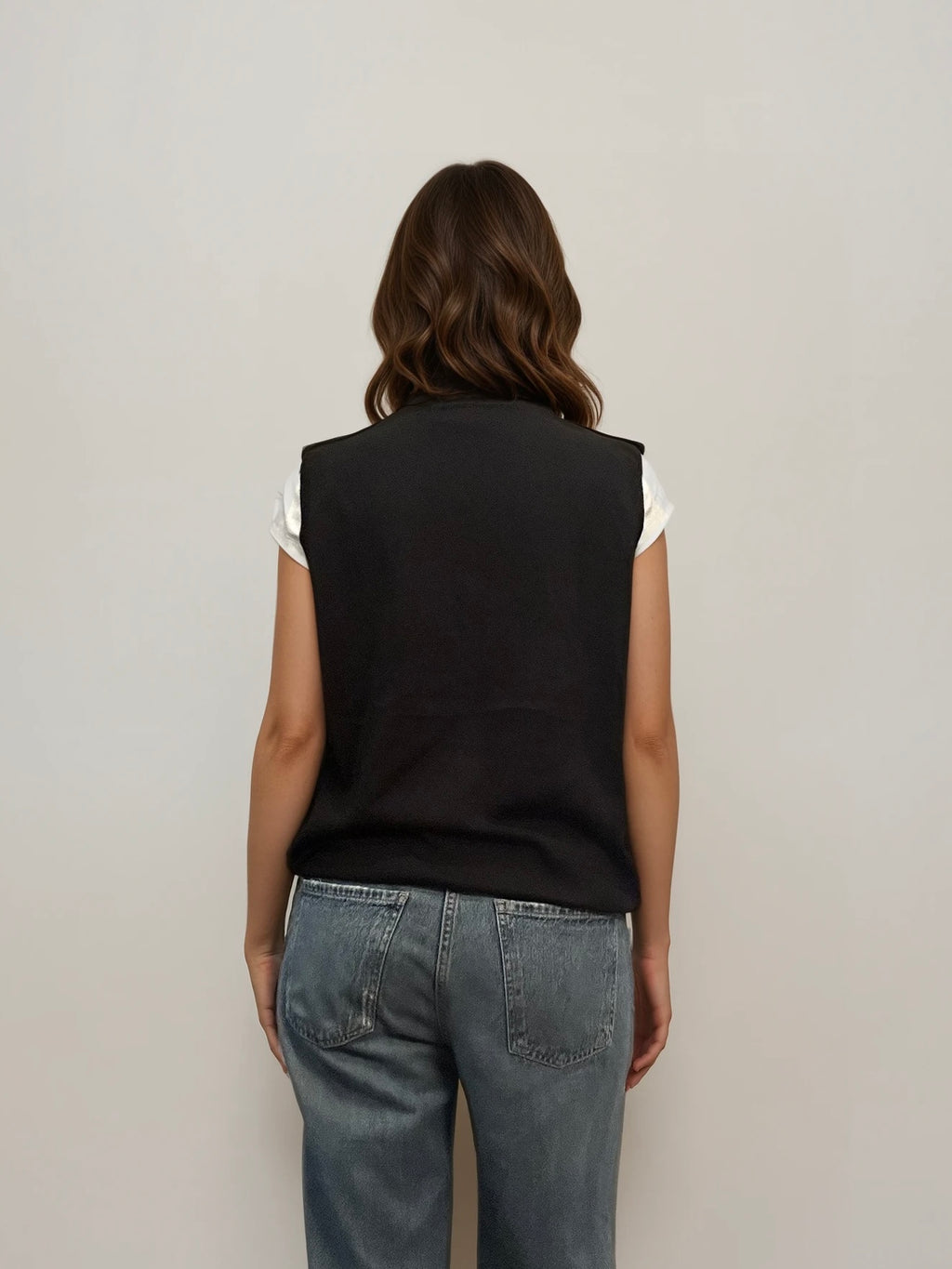 YSL Black Printed Sweater Vest