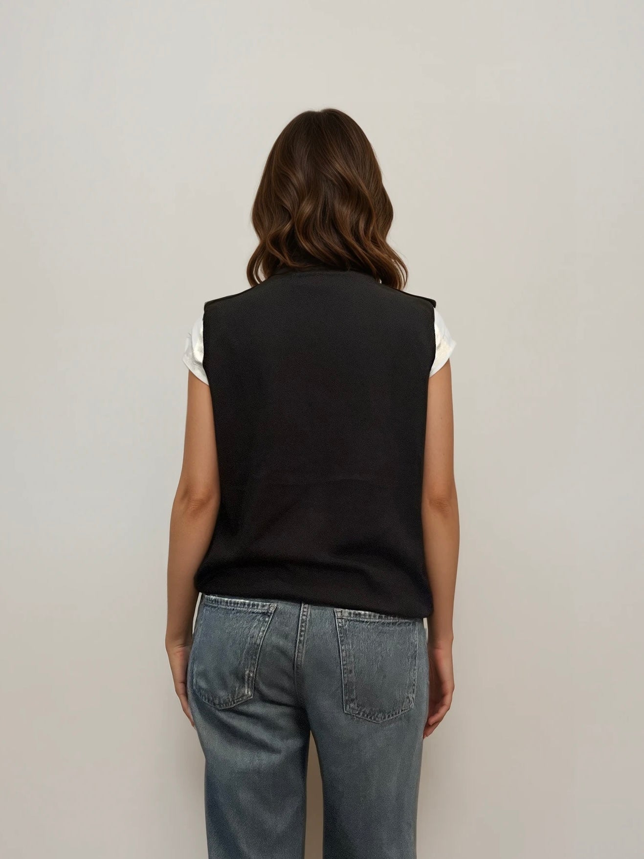 YSL Black Printed Sweater Vest