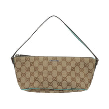 Load image into Gallery viewer, Gucci Brown and Blue Monogram Boat Pochette
