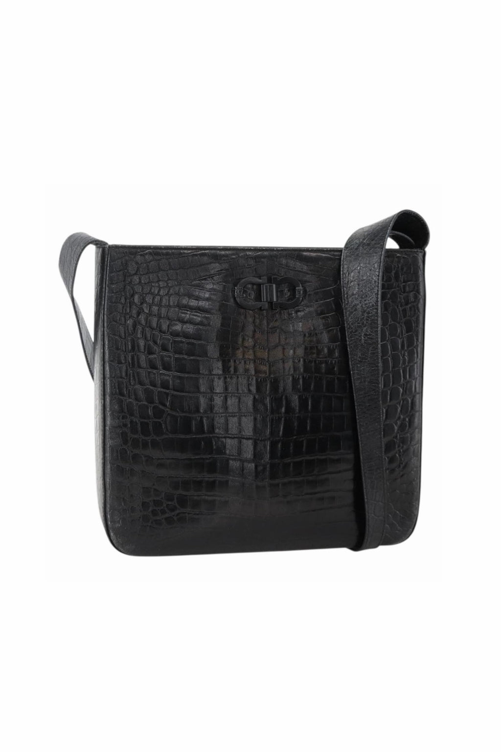 Ferragamo Black Leather Shoulder Bag