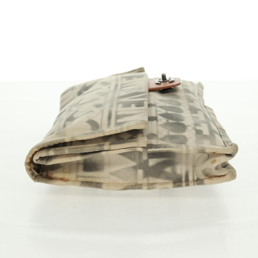 Chanel Grey Monogram Flap Clutch