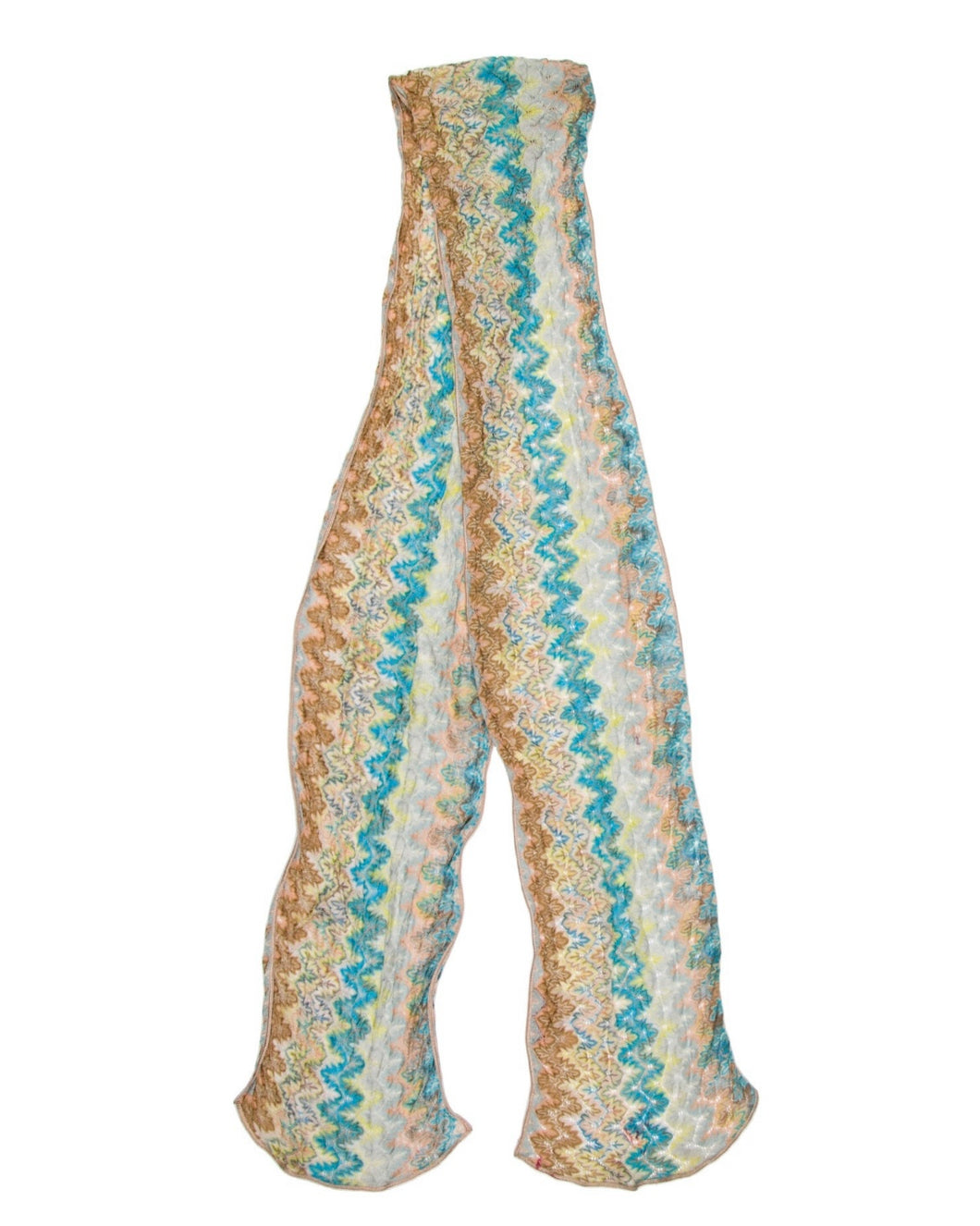 Missoni Blue and Tan Printed Scarf/Sarong