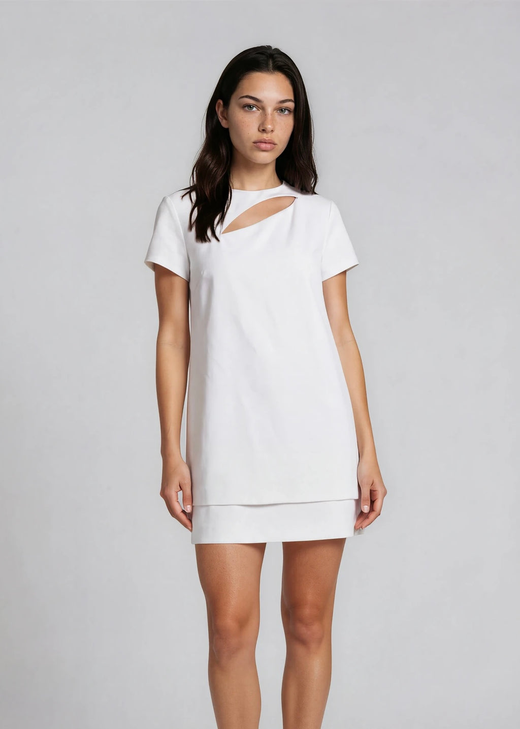 Versace White Shift Mini Dress