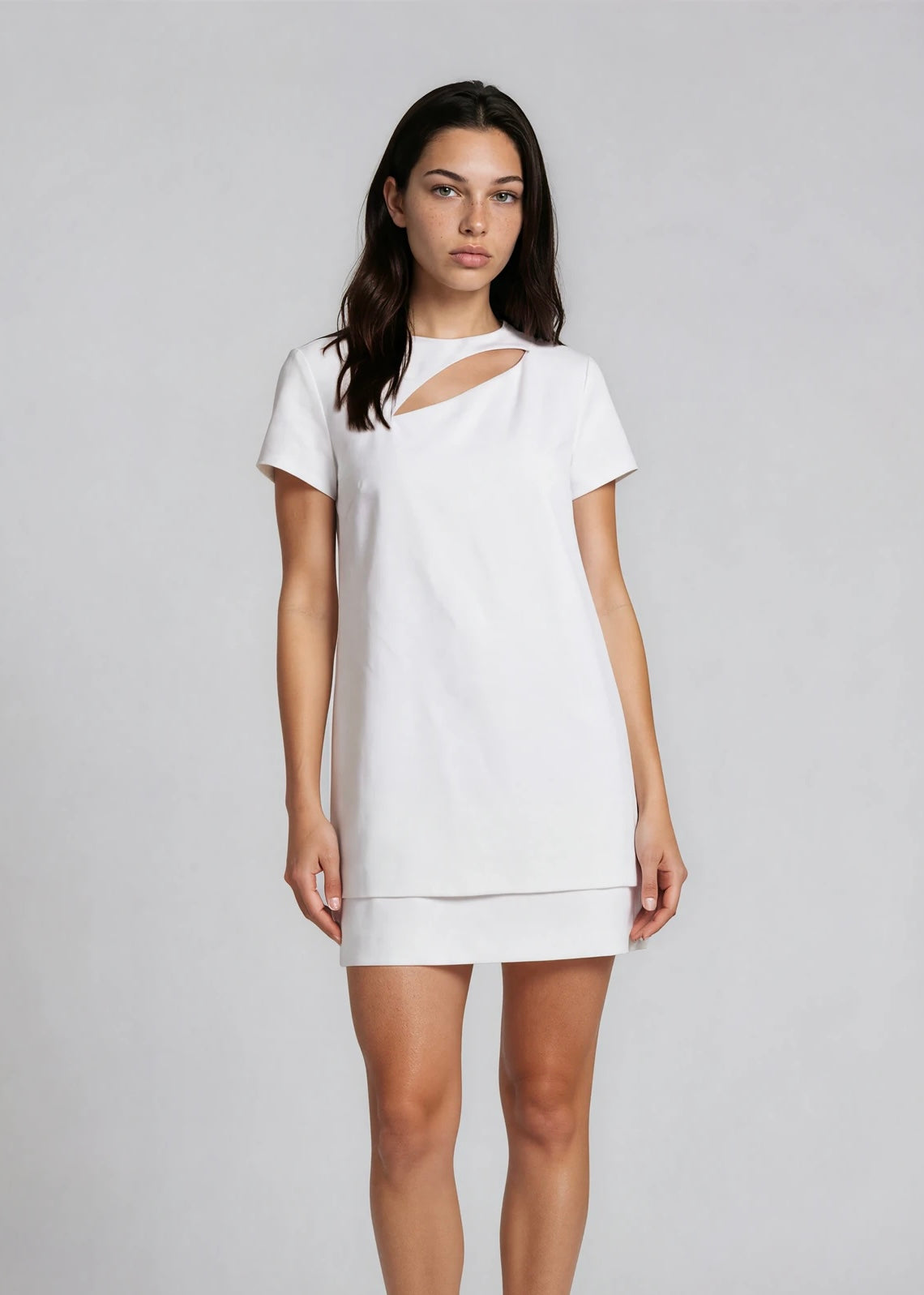 Versace White Shift Mini Dress