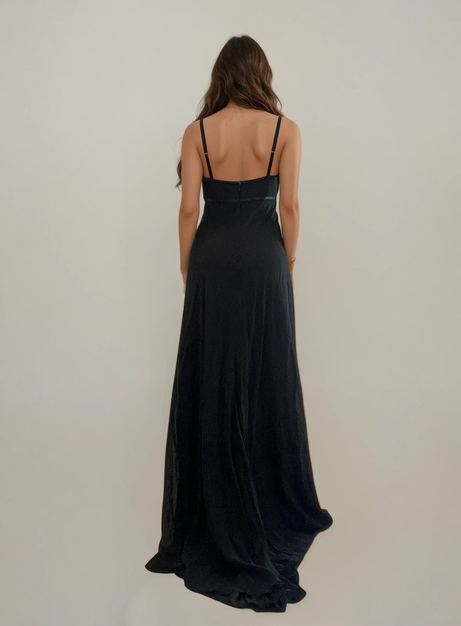 Black V-neck Gown