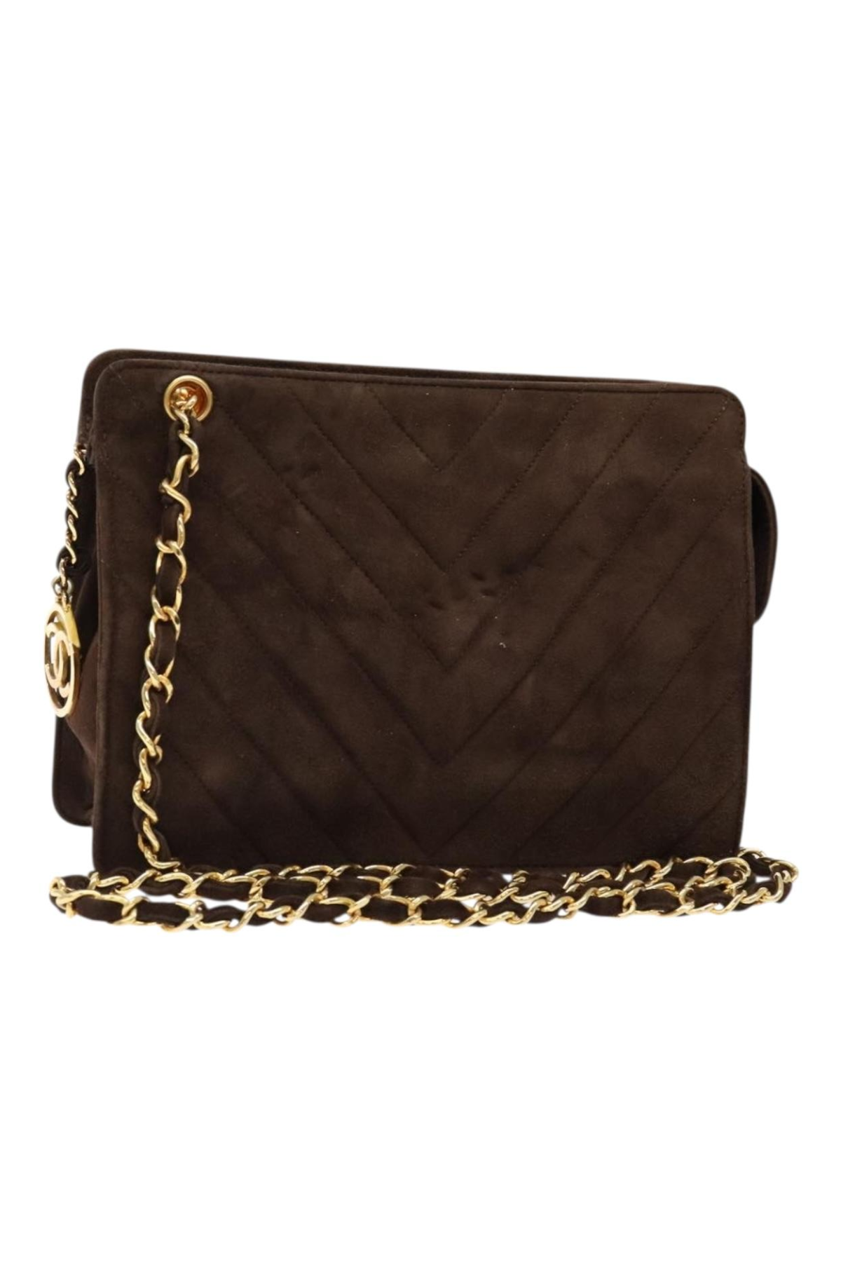Chanel brown suede crossbody