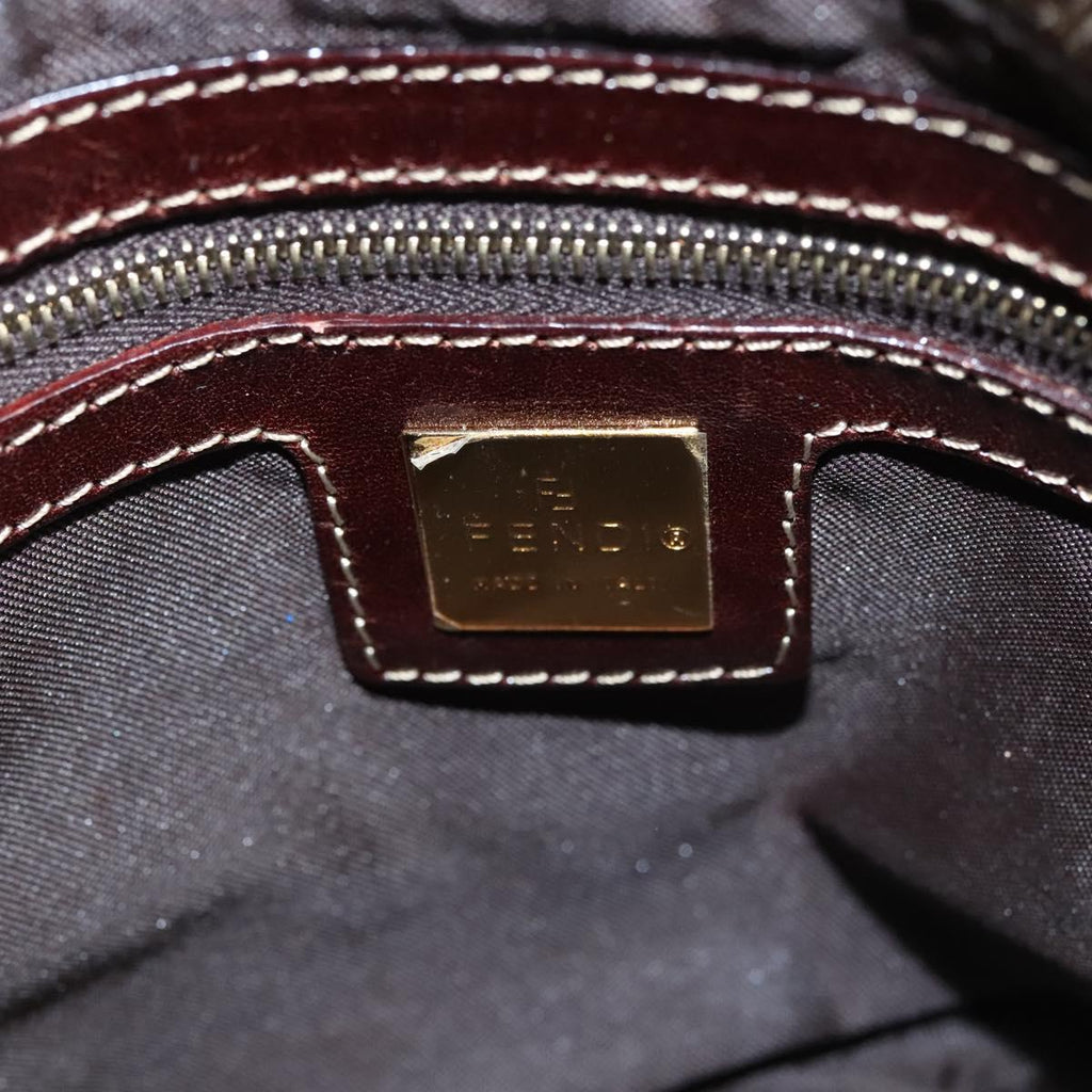 Fendi Brown Zucchino Patent Baguette