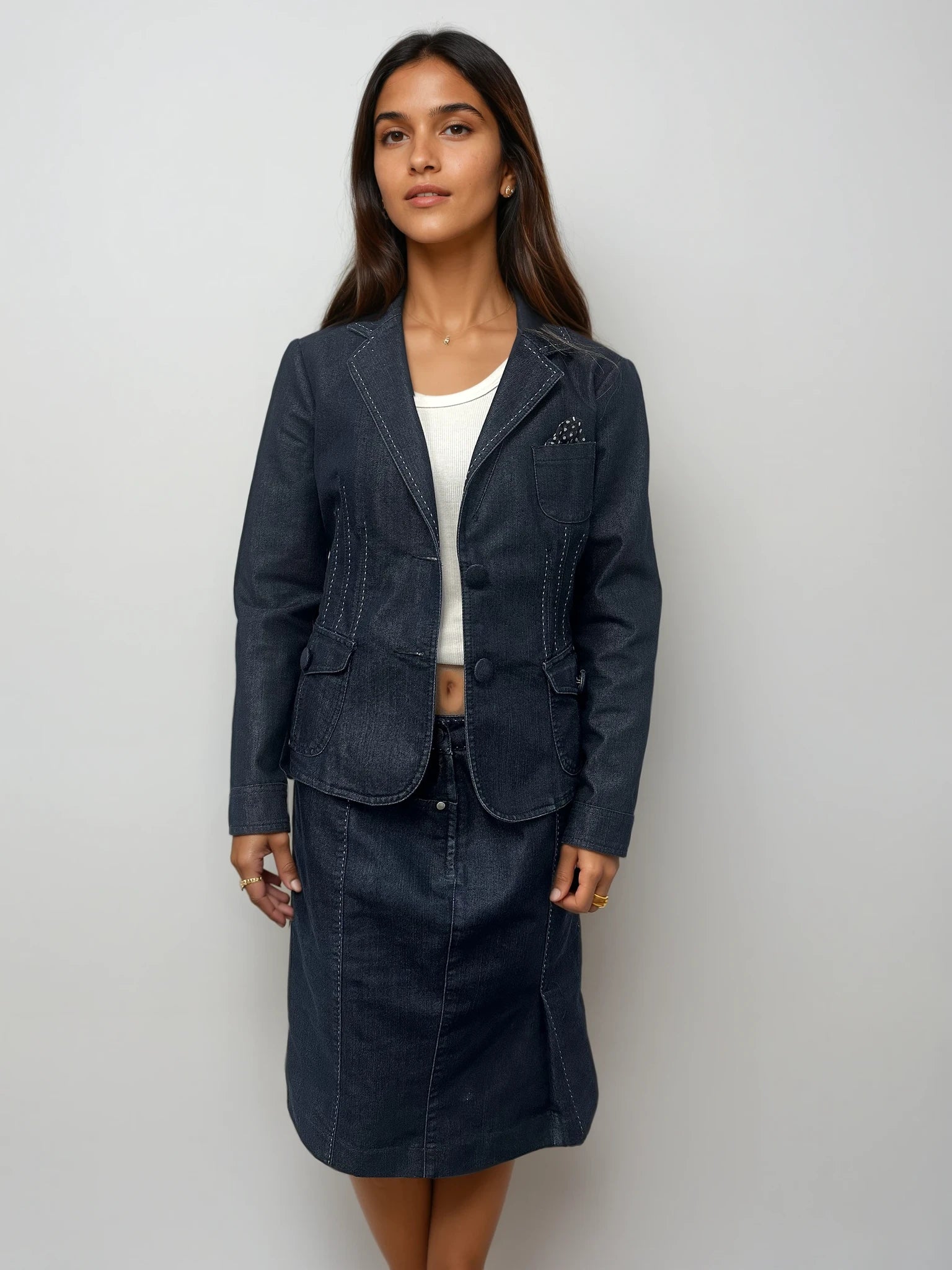 Armani Denim Skirt Set