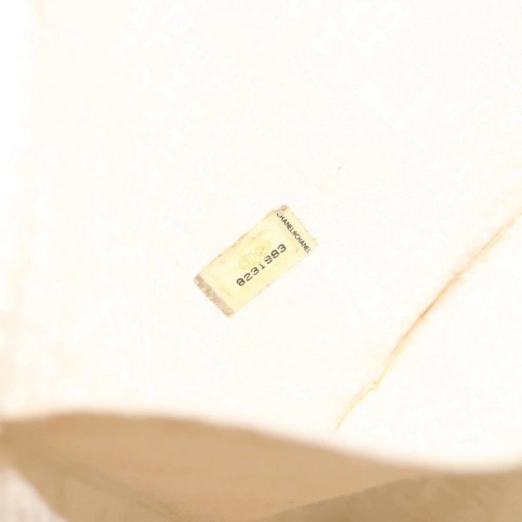 Chanel Cream Canvas Logo Tote