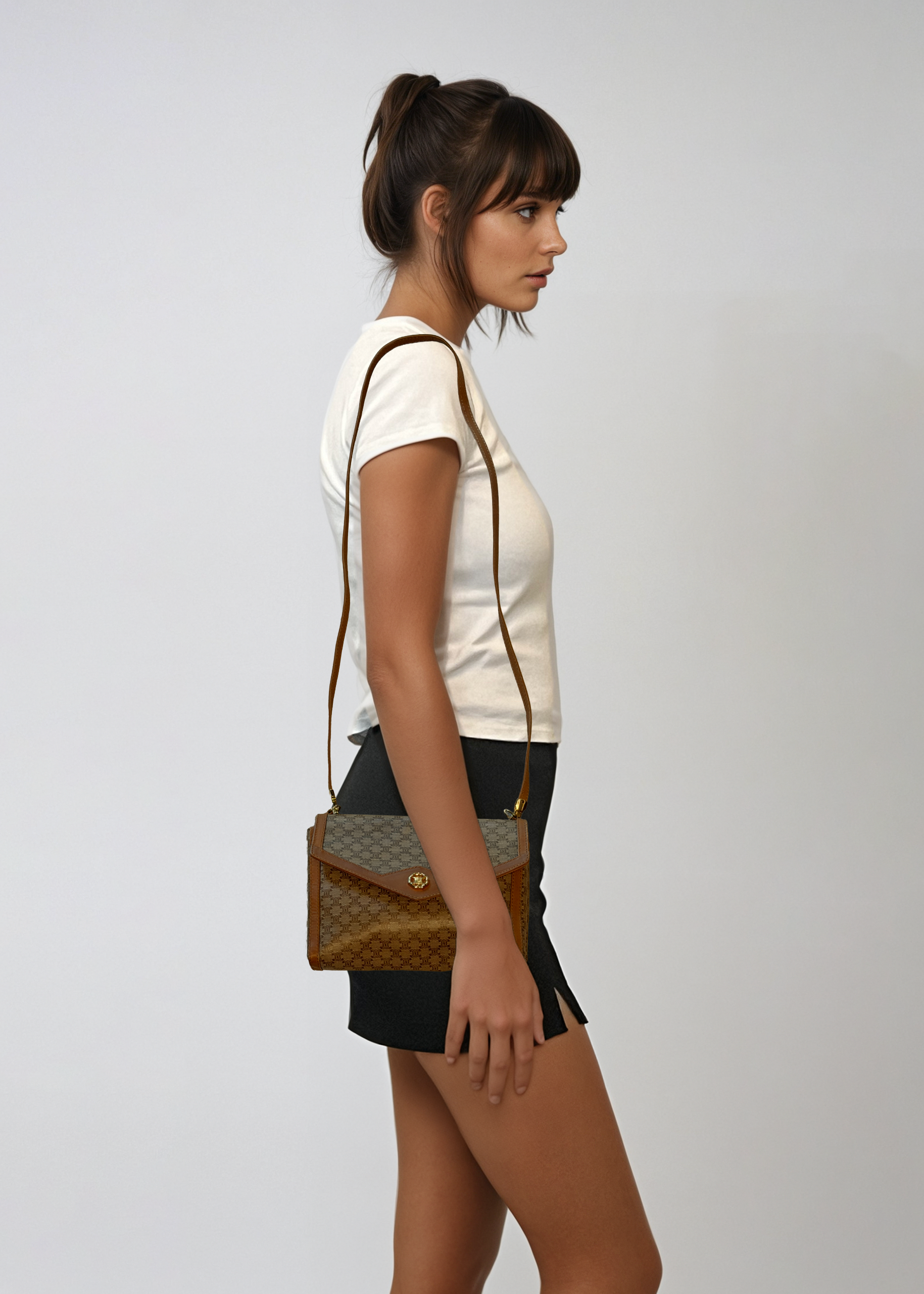 Celine Cream Macadam Crossbody