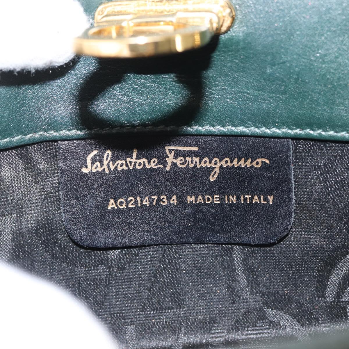 Ferragamo Green Suede Shoulder Bag