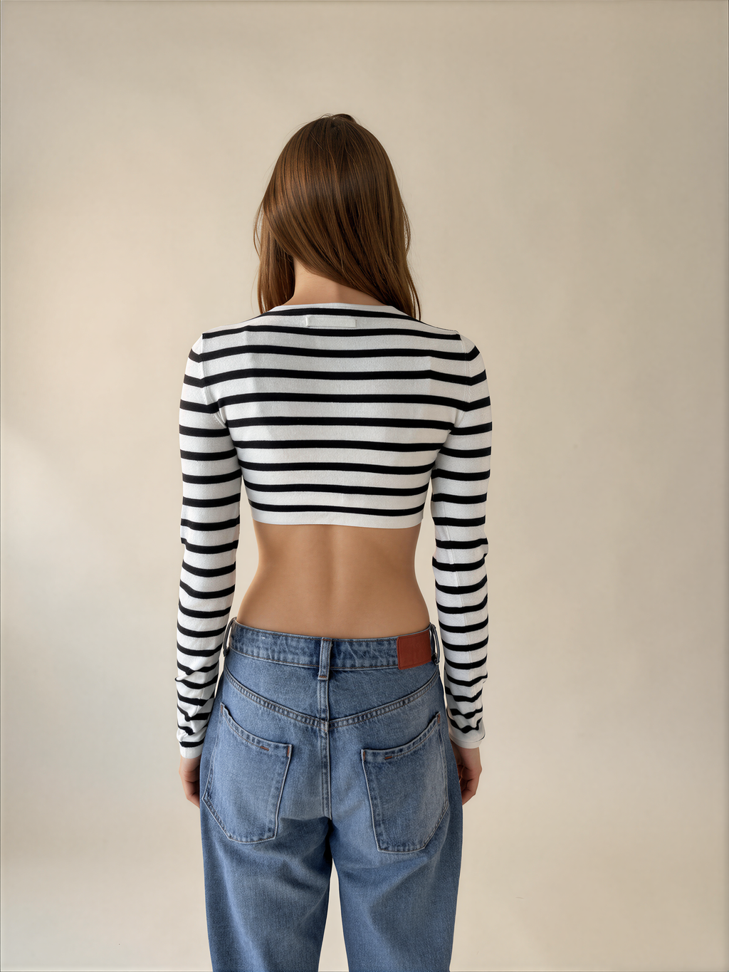 Jean Paul Gaultier Striped Cropped Top With Flower