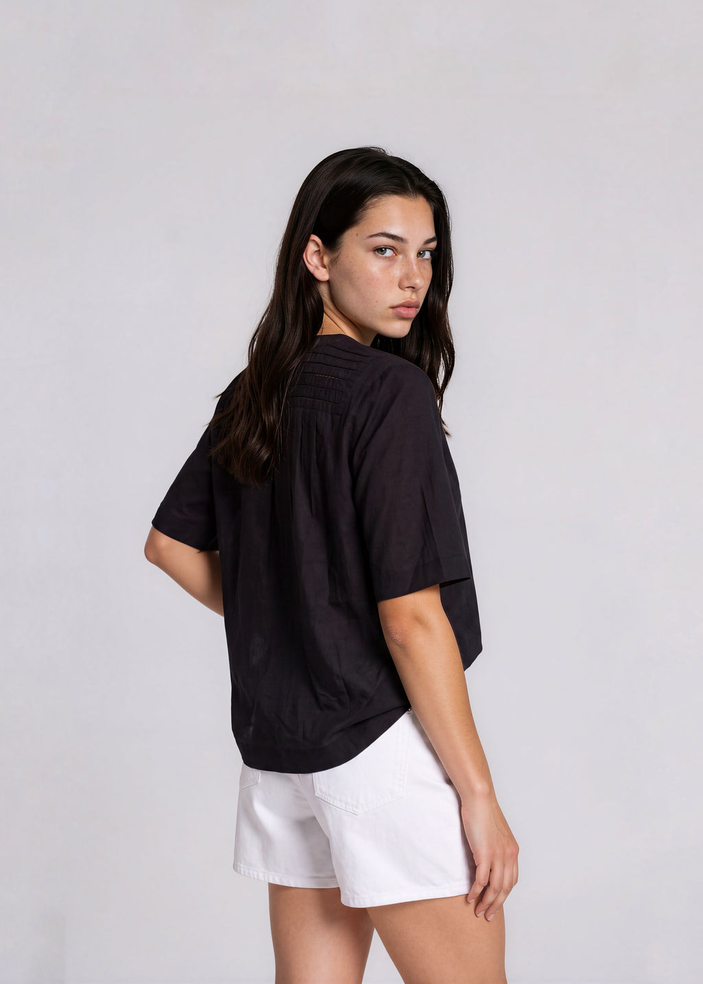 Chloe Black Short Sleeve Top