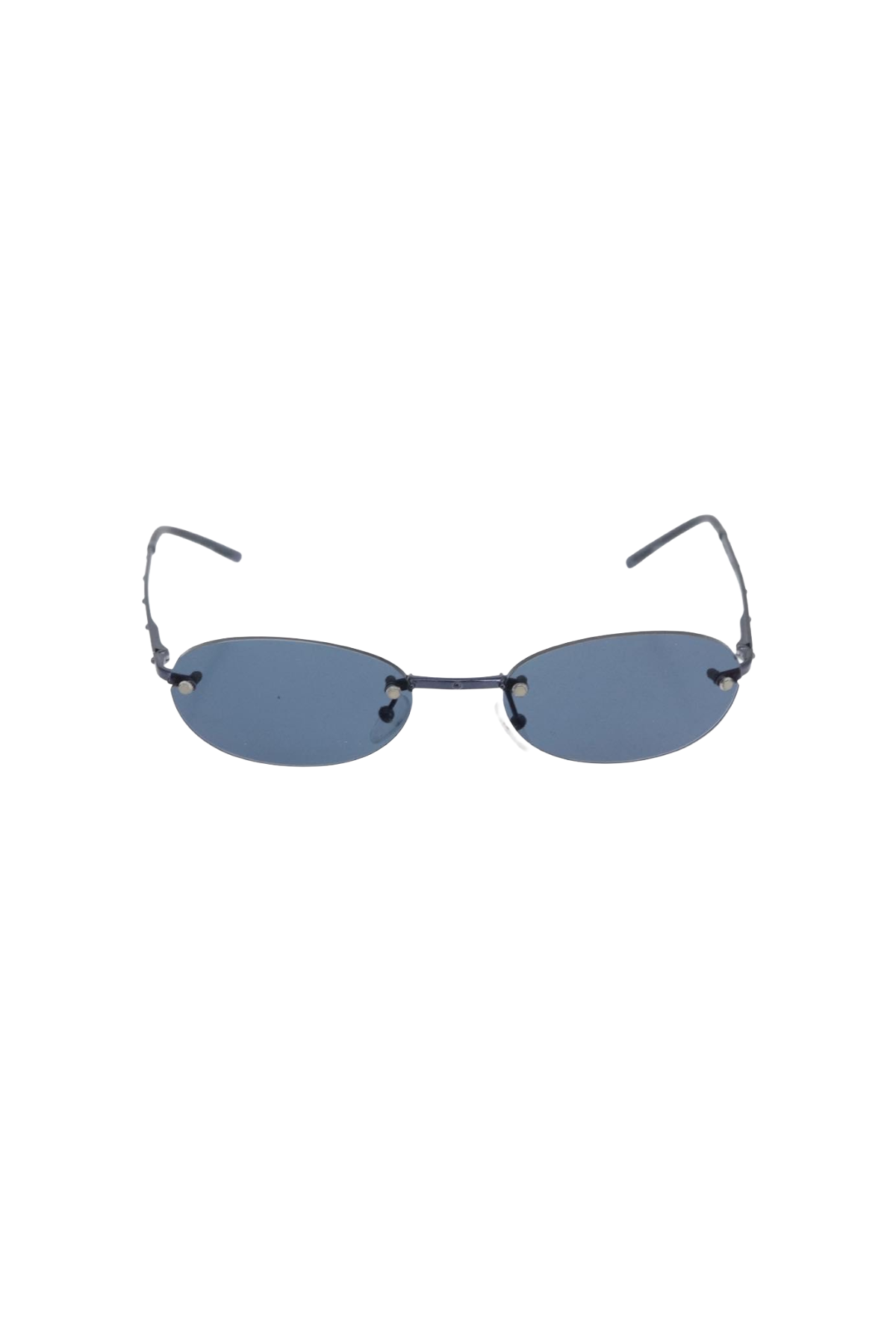 Gucci Rimless Blue Round Sunglasses
