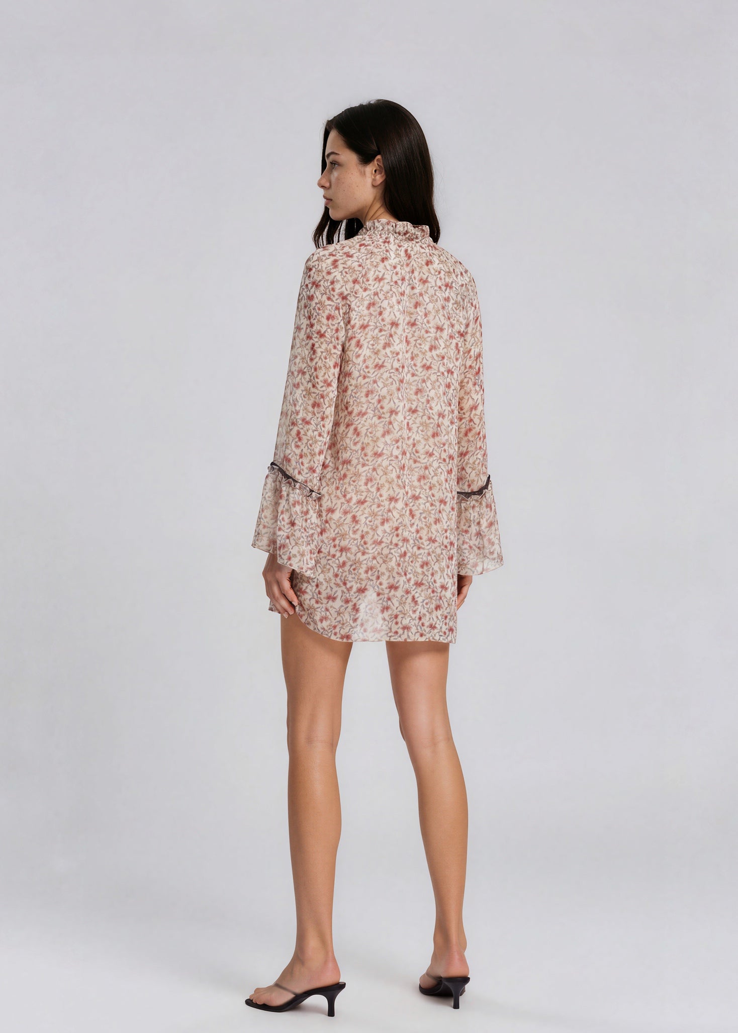 Chloe Floral Tie Neck Mini Dress