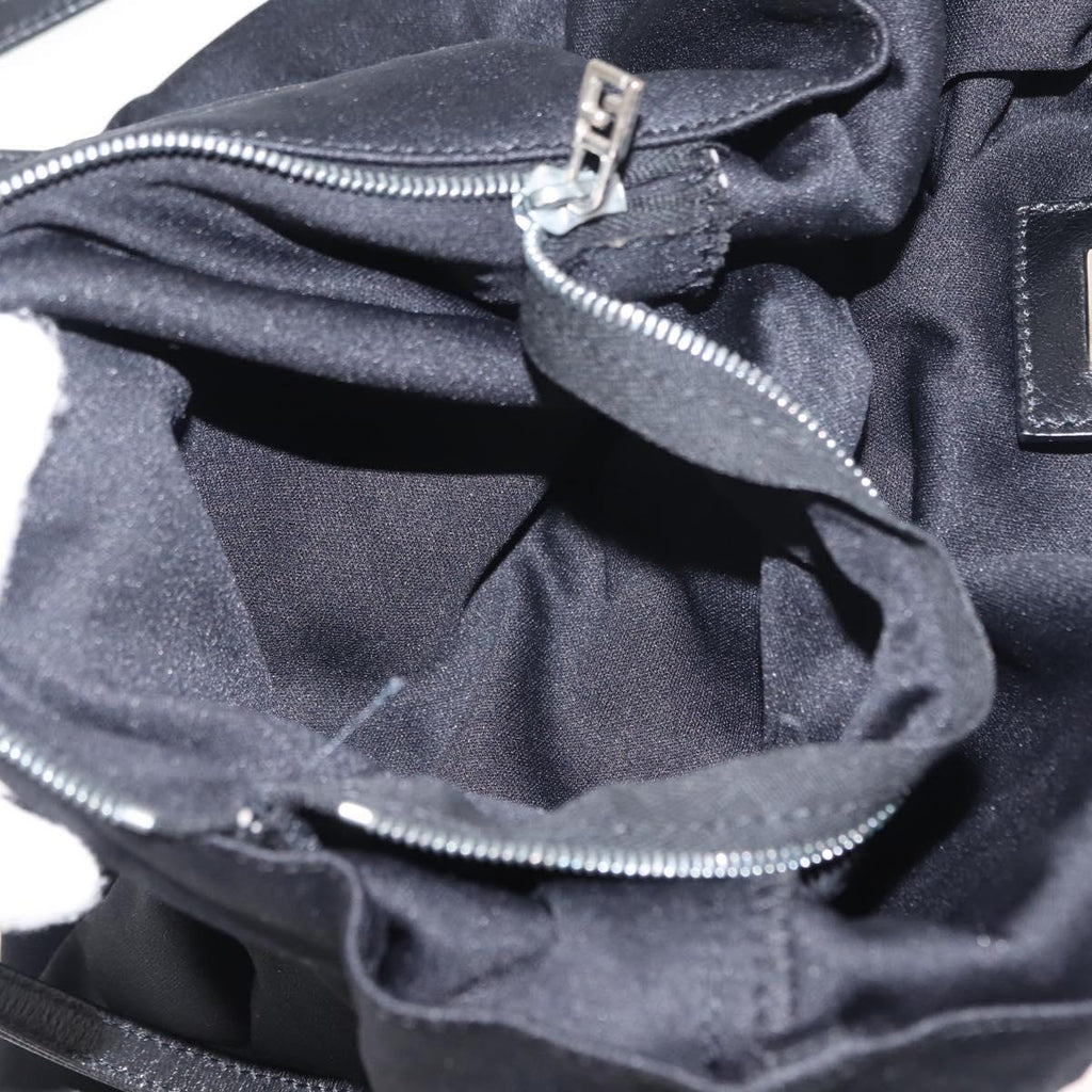 Fendi Black Nylon Baguette Tote