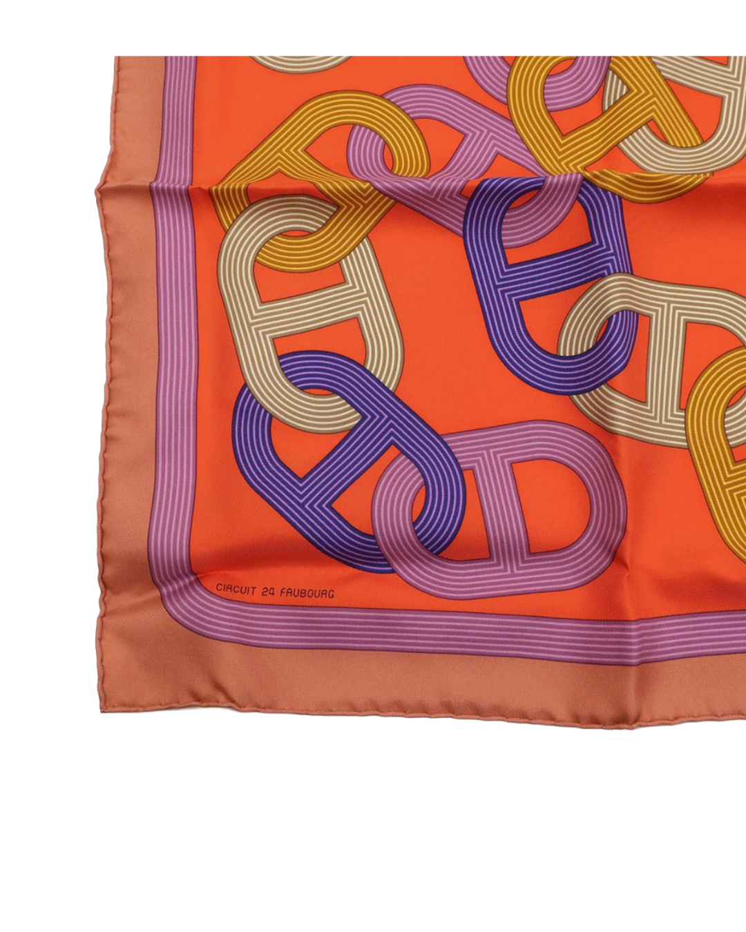 Hermès Mini Orange Patterned Scarf