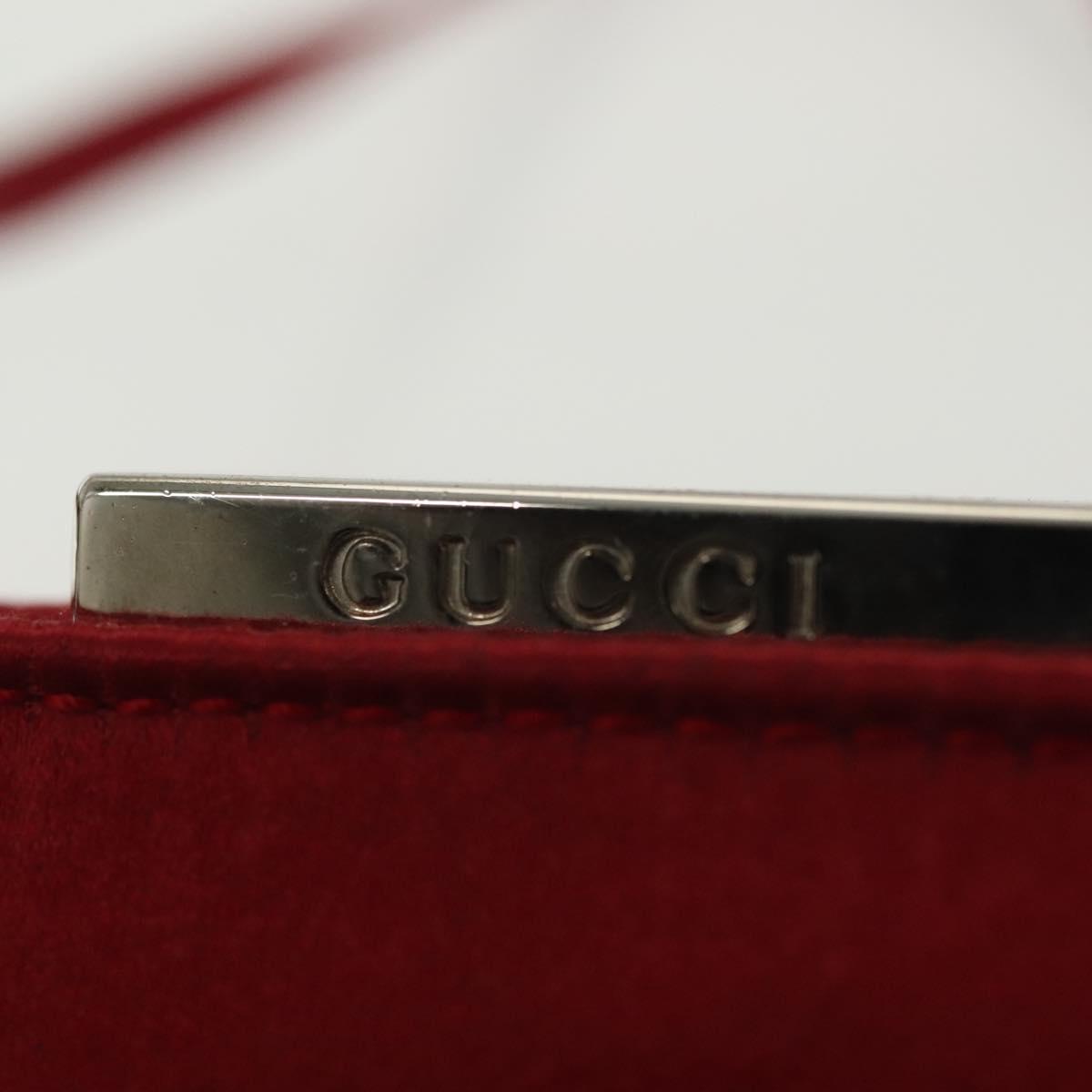 Gucci Red and Silver Bamboo Evening Bag