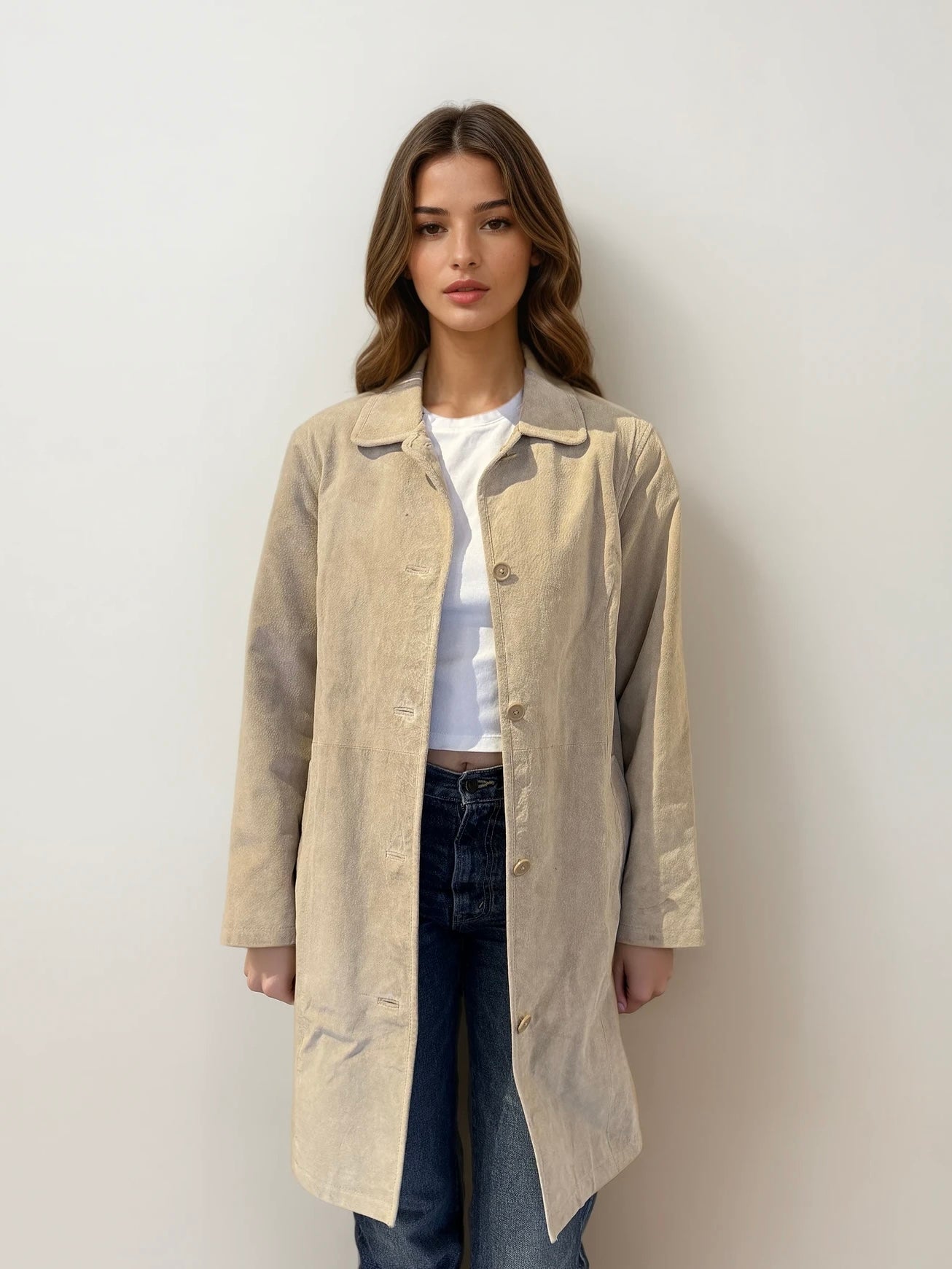Tan Suede Collared Jacket
