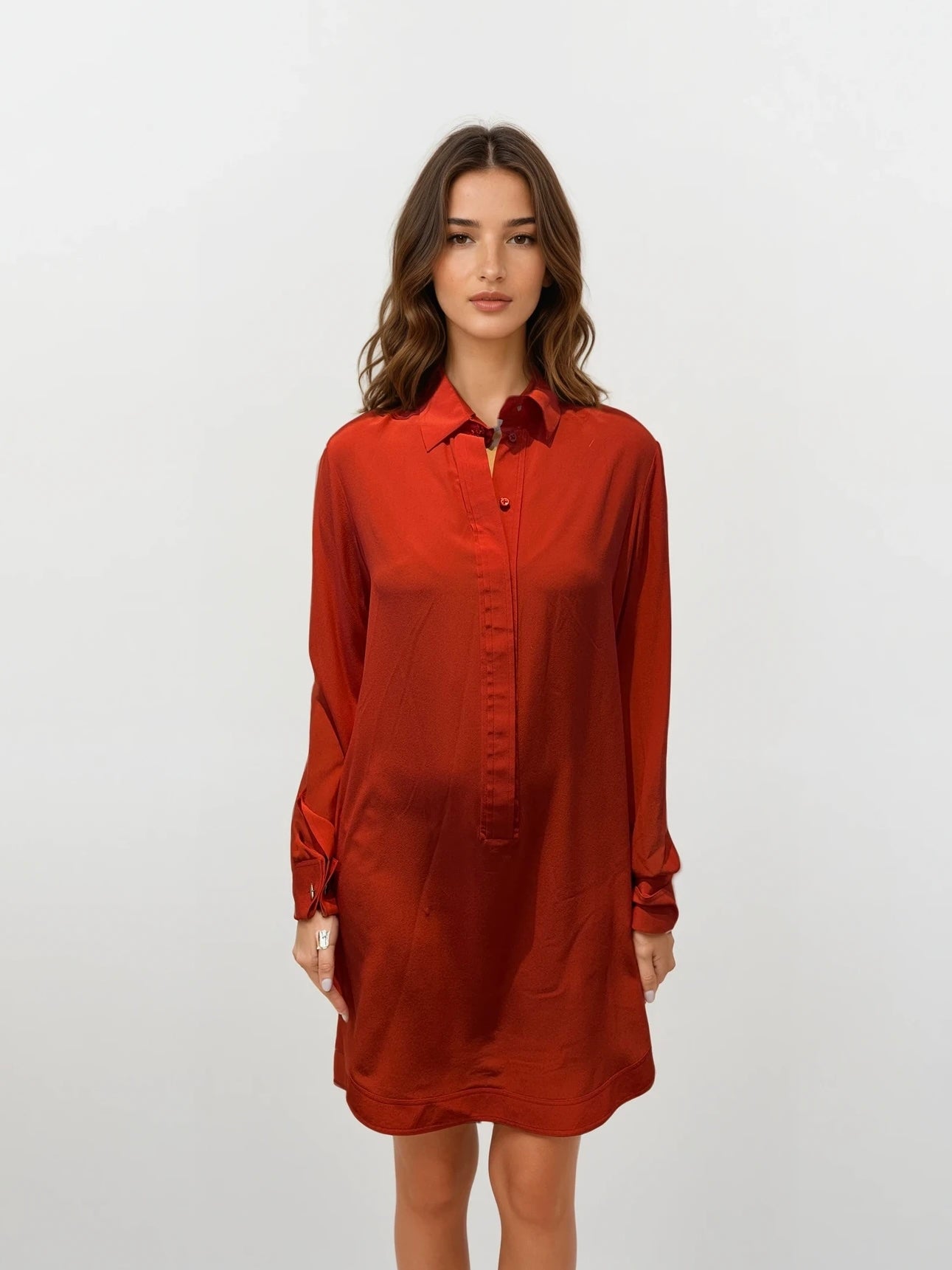 Givenchy Red Button Down Dress