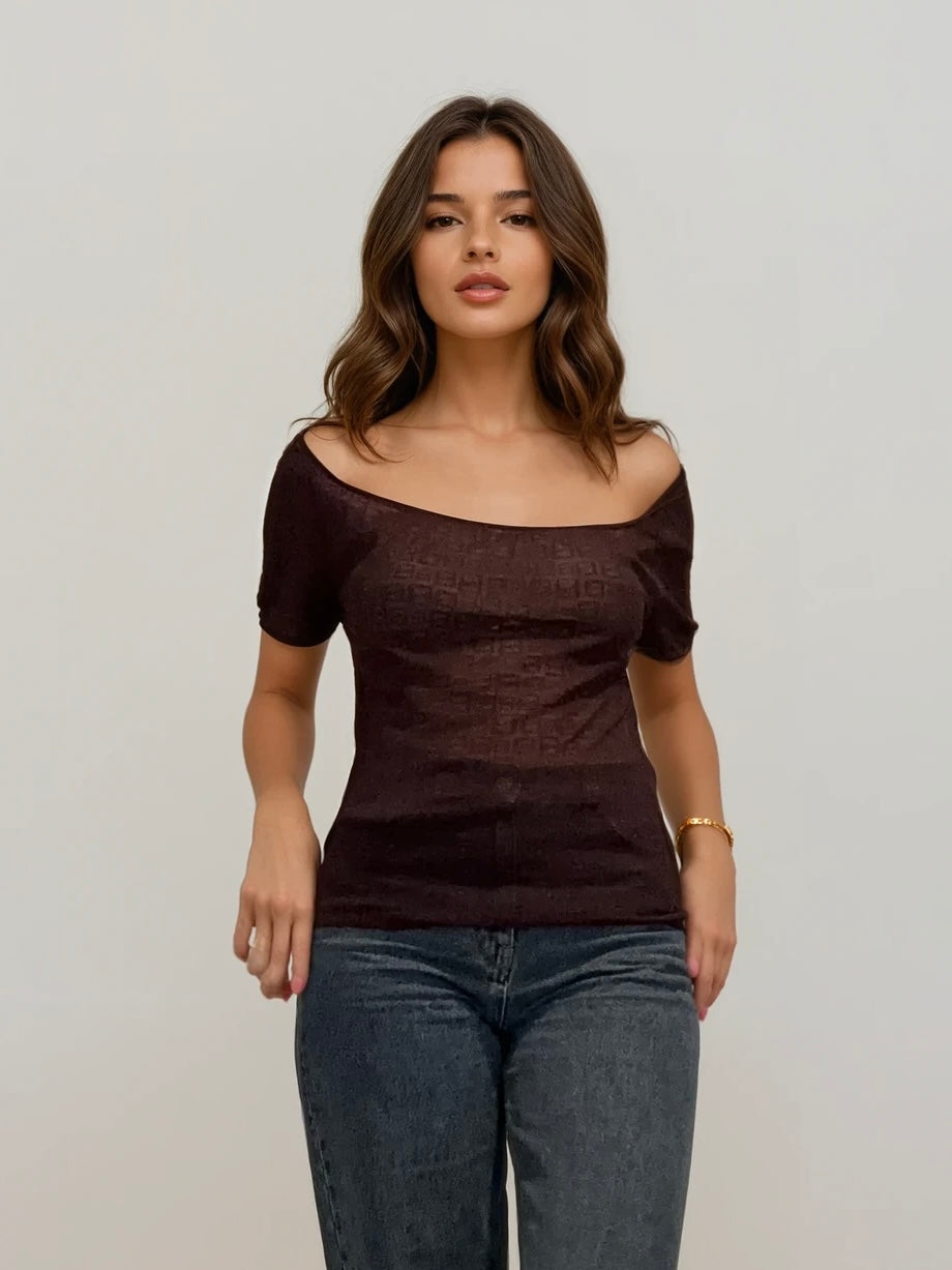 Fendi Sheer Monogram Top