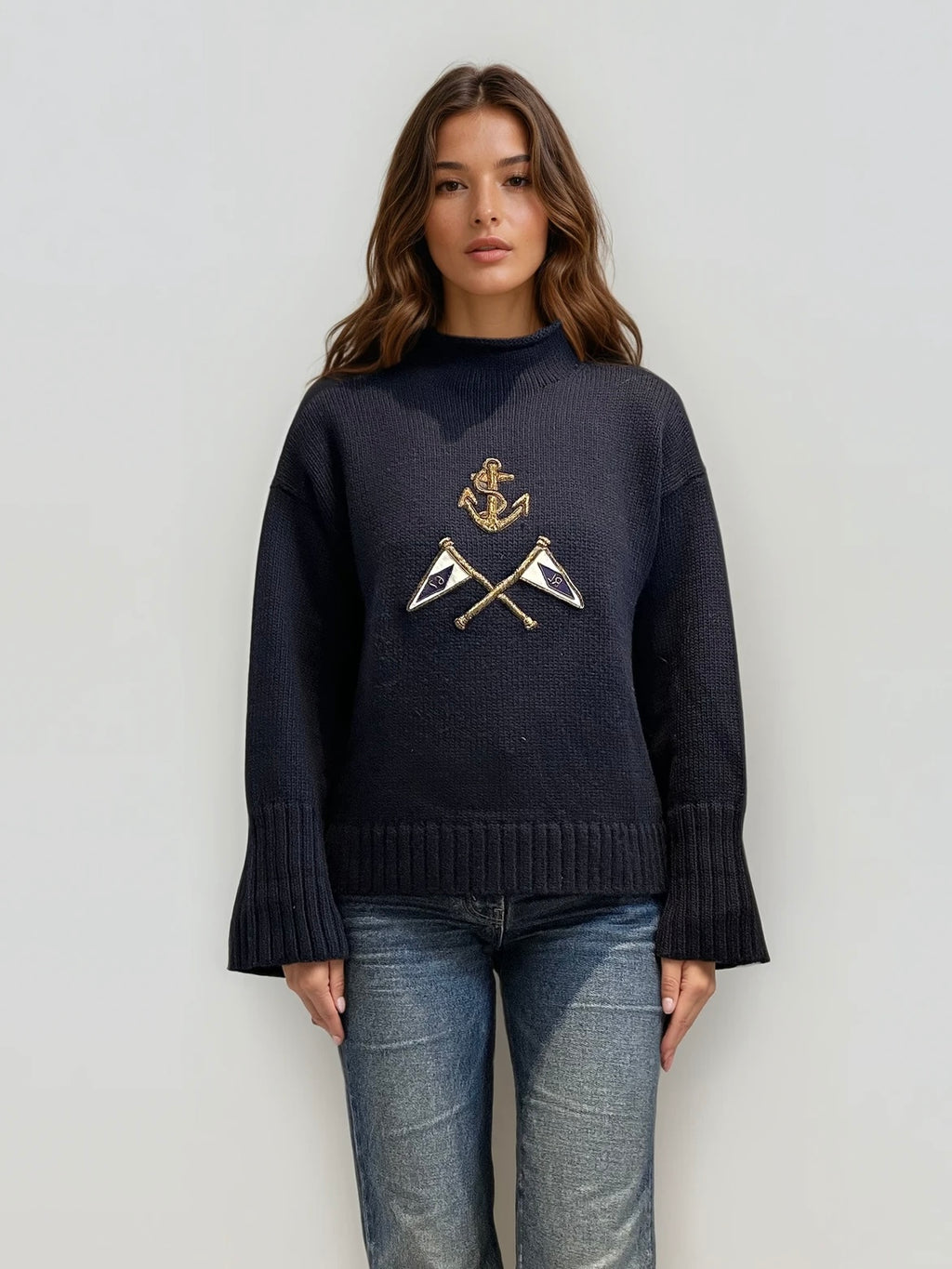 Ralph Lauren Navy Flag Sweater