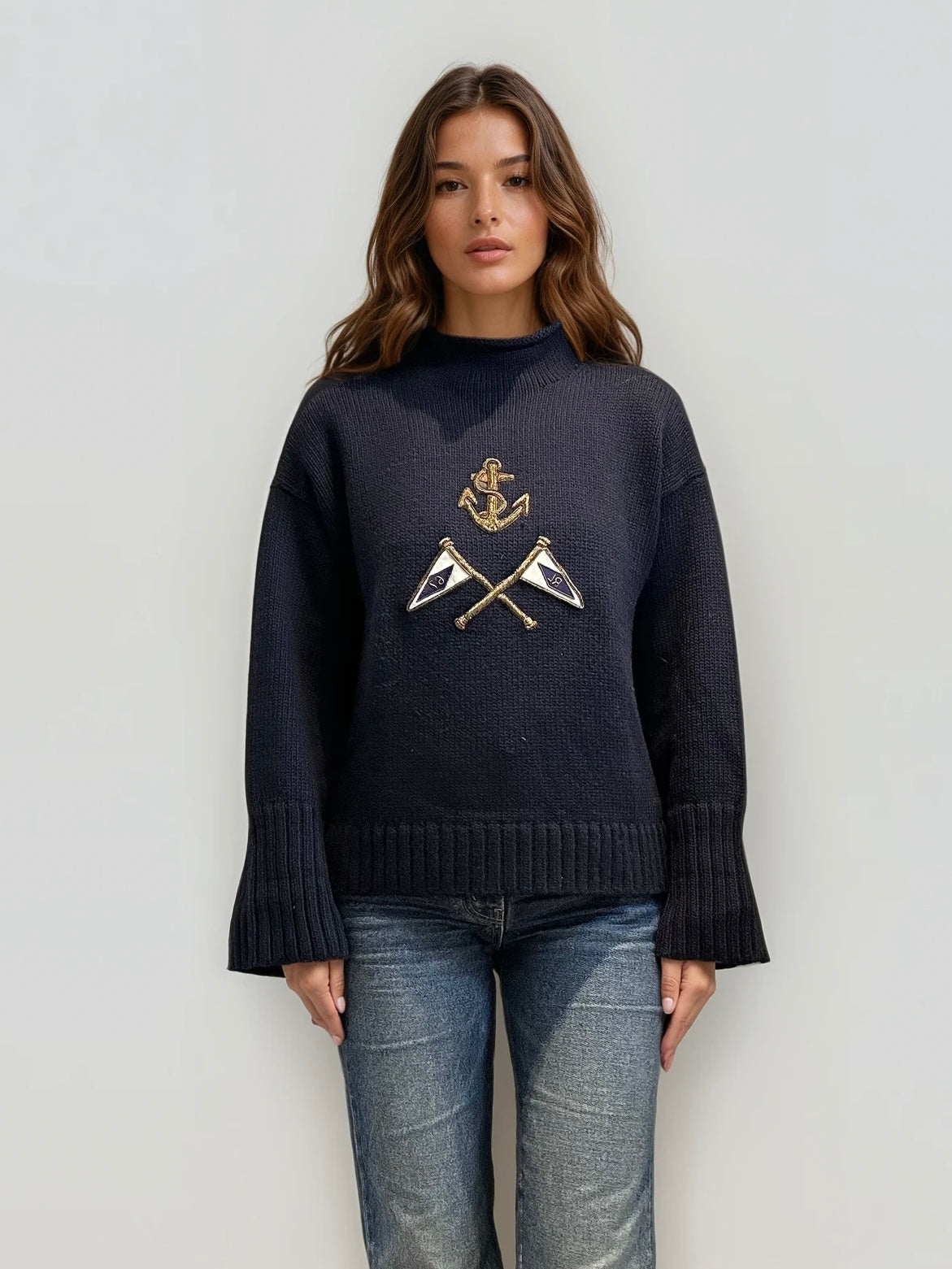 Ralph Lauren Navy Flag Sweater