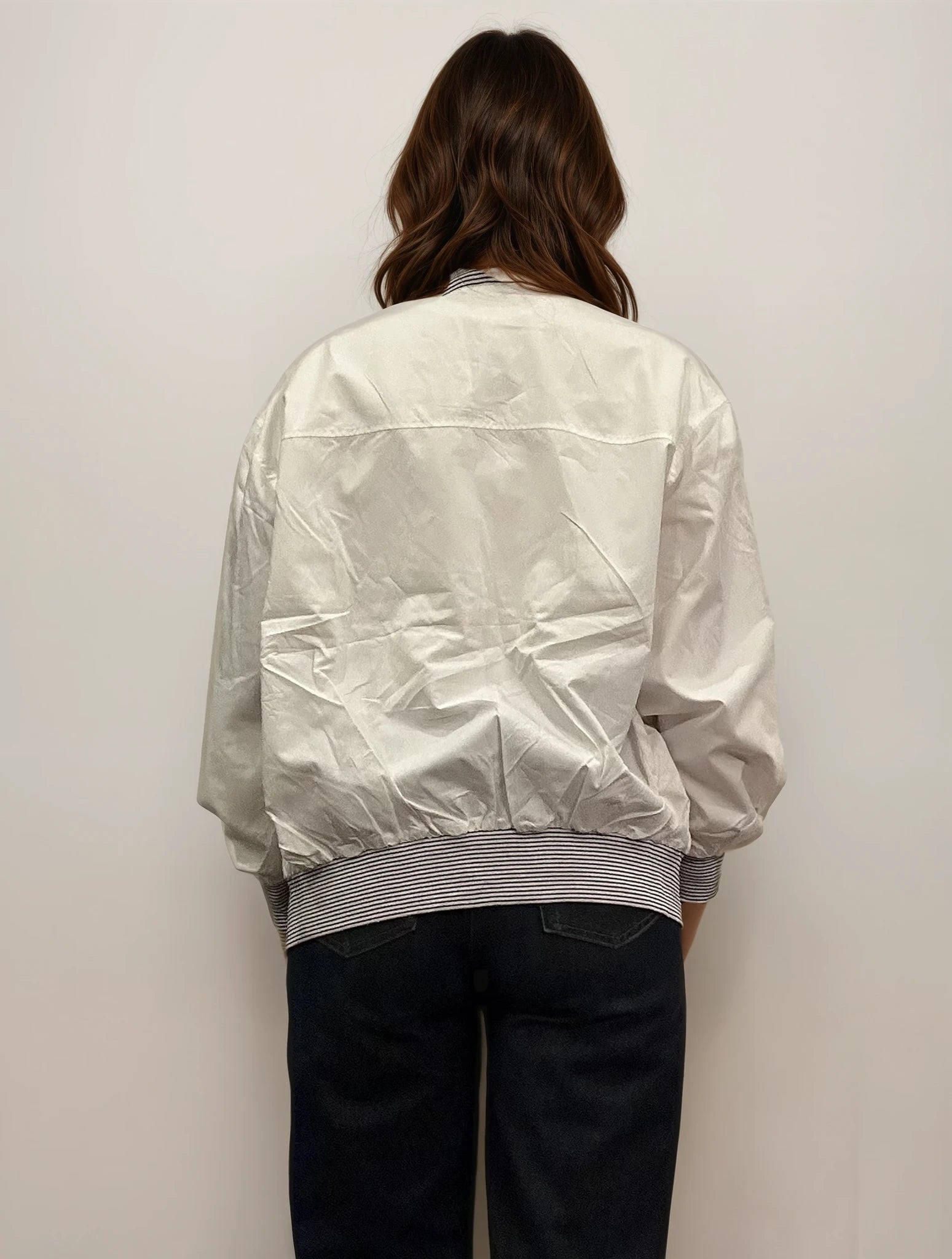 Dior White Bomber with Printed Collar