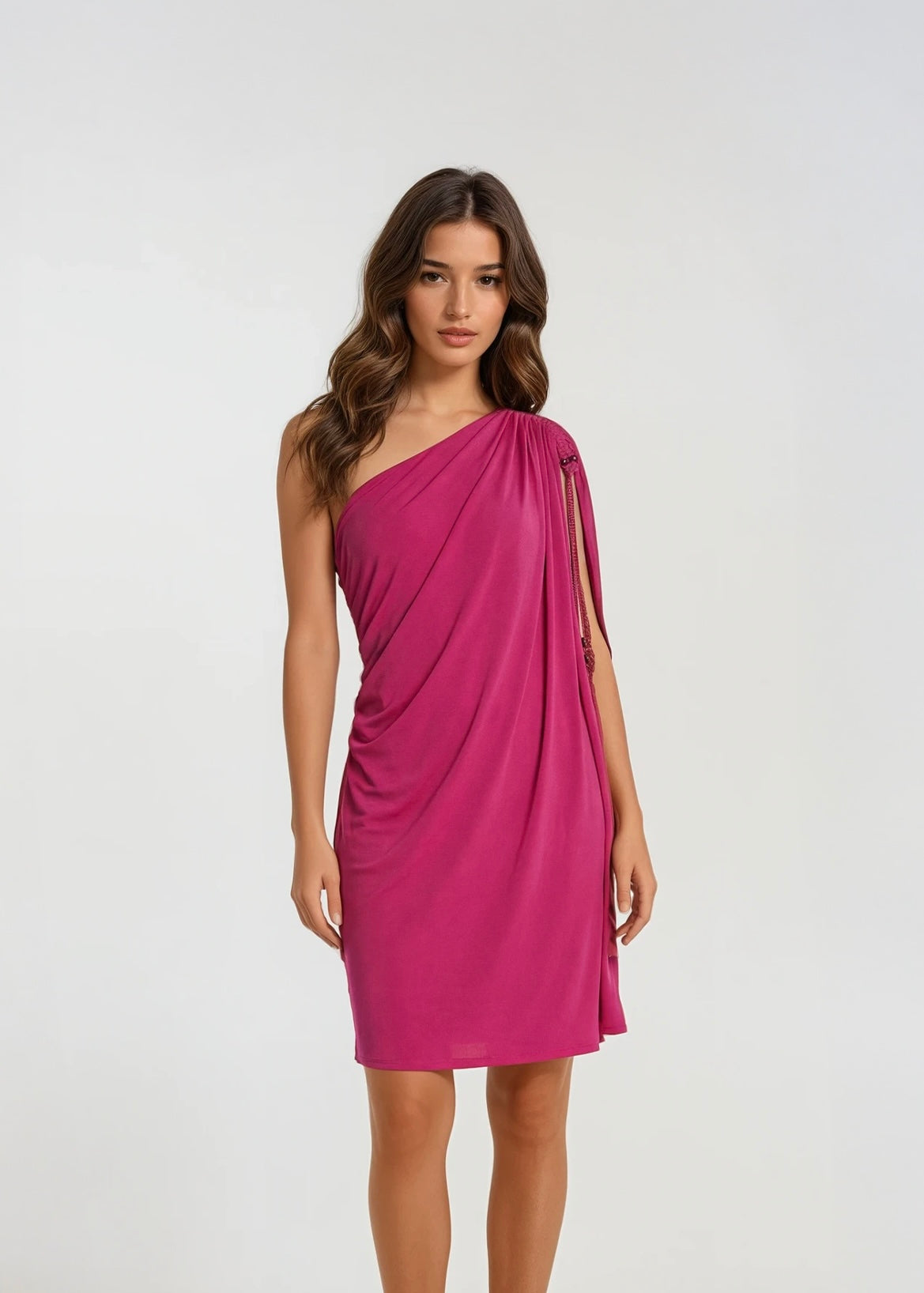 Lanvin Pink One Shoulder Dress