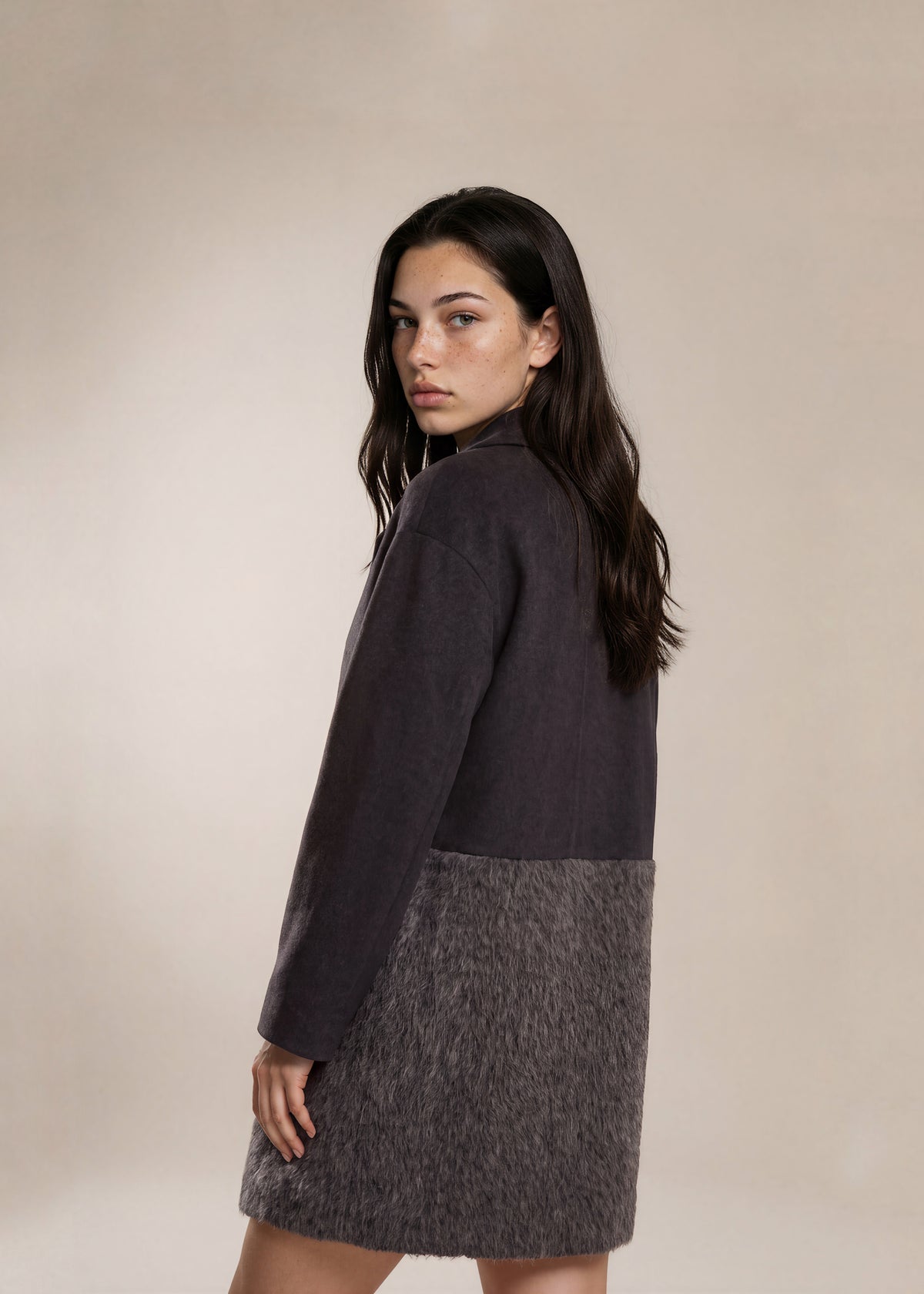 Max Mara Grey Wool and Alpaca Coat