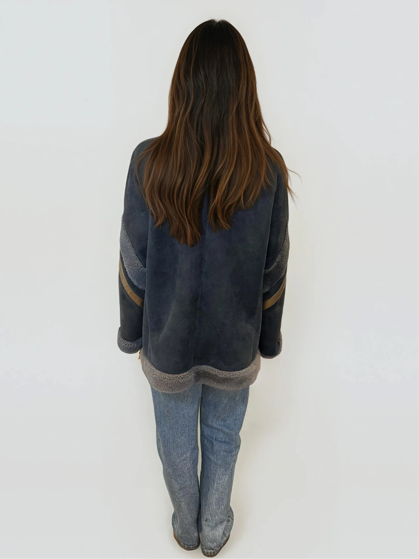 Dior Navy Shearling Coat