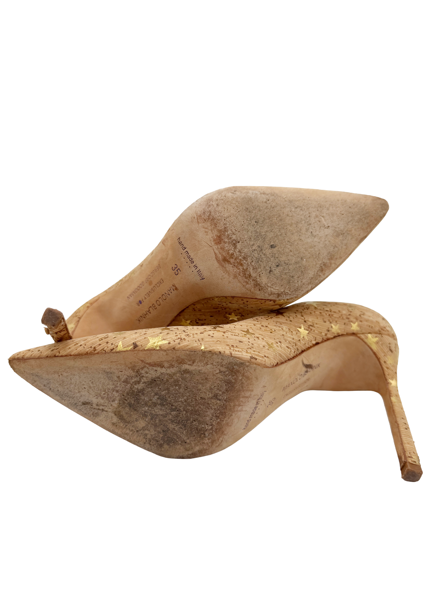 Manolo Blahnik Cork Patterned Pumps